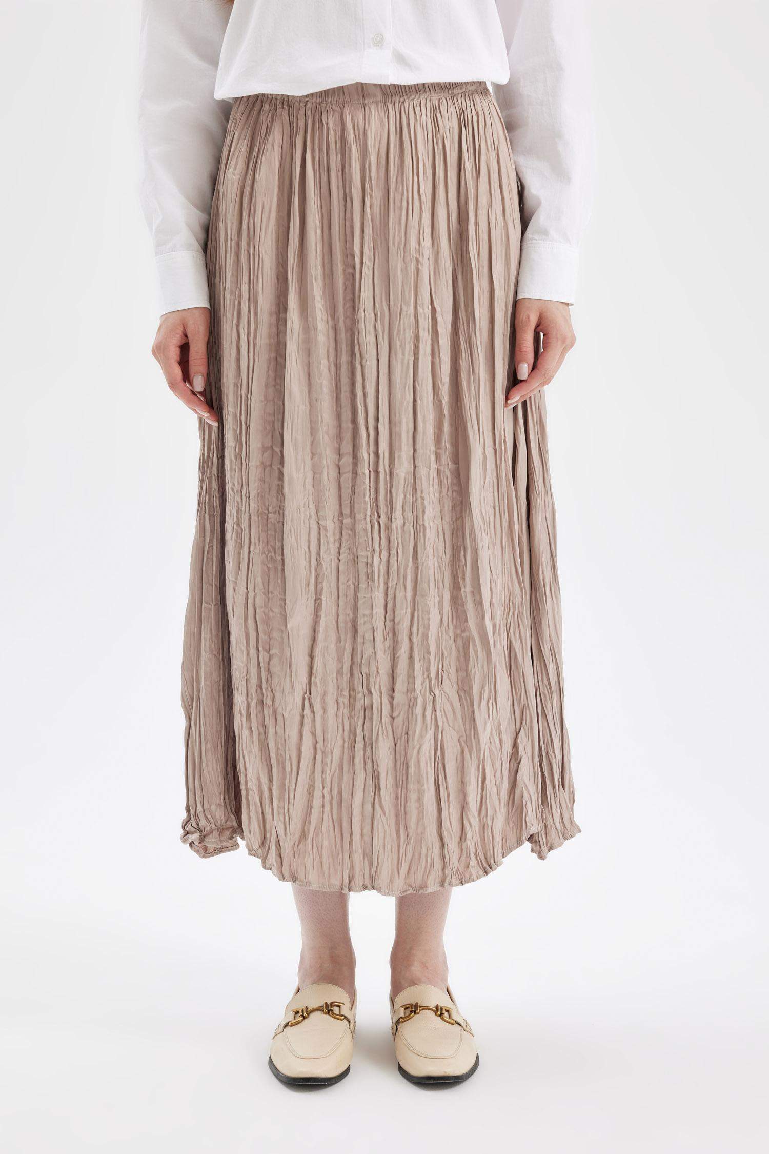 A-line Satin Maxi Skirt