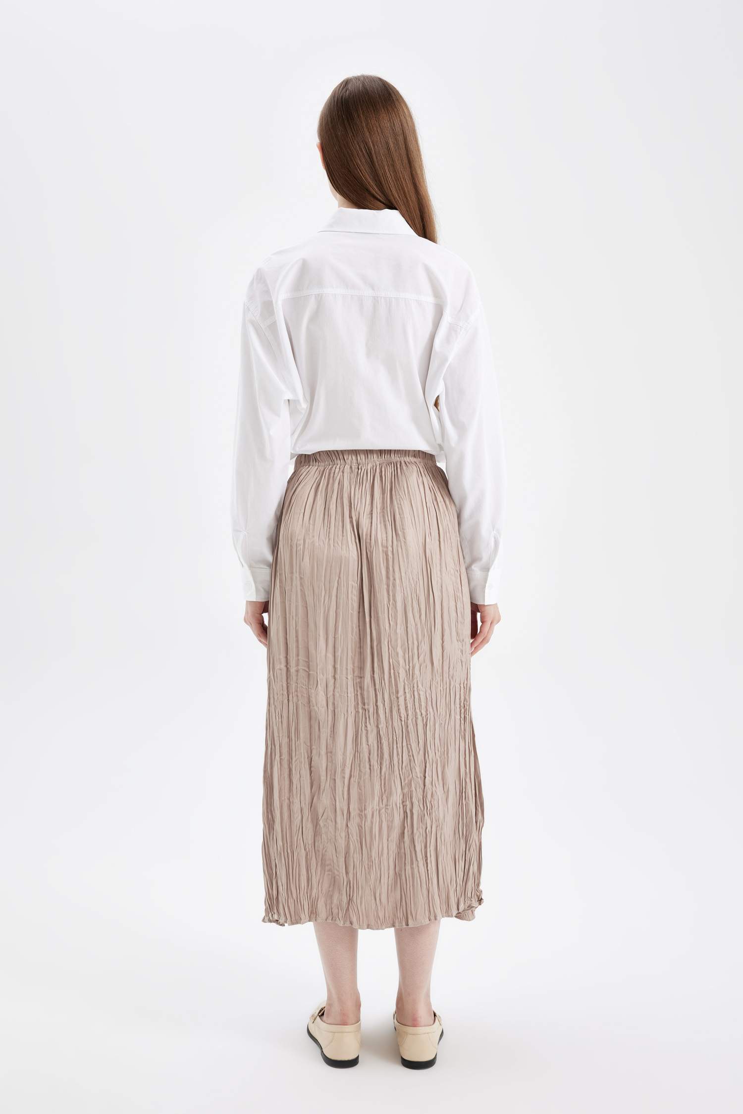 A-line Satin Maxi Skirt