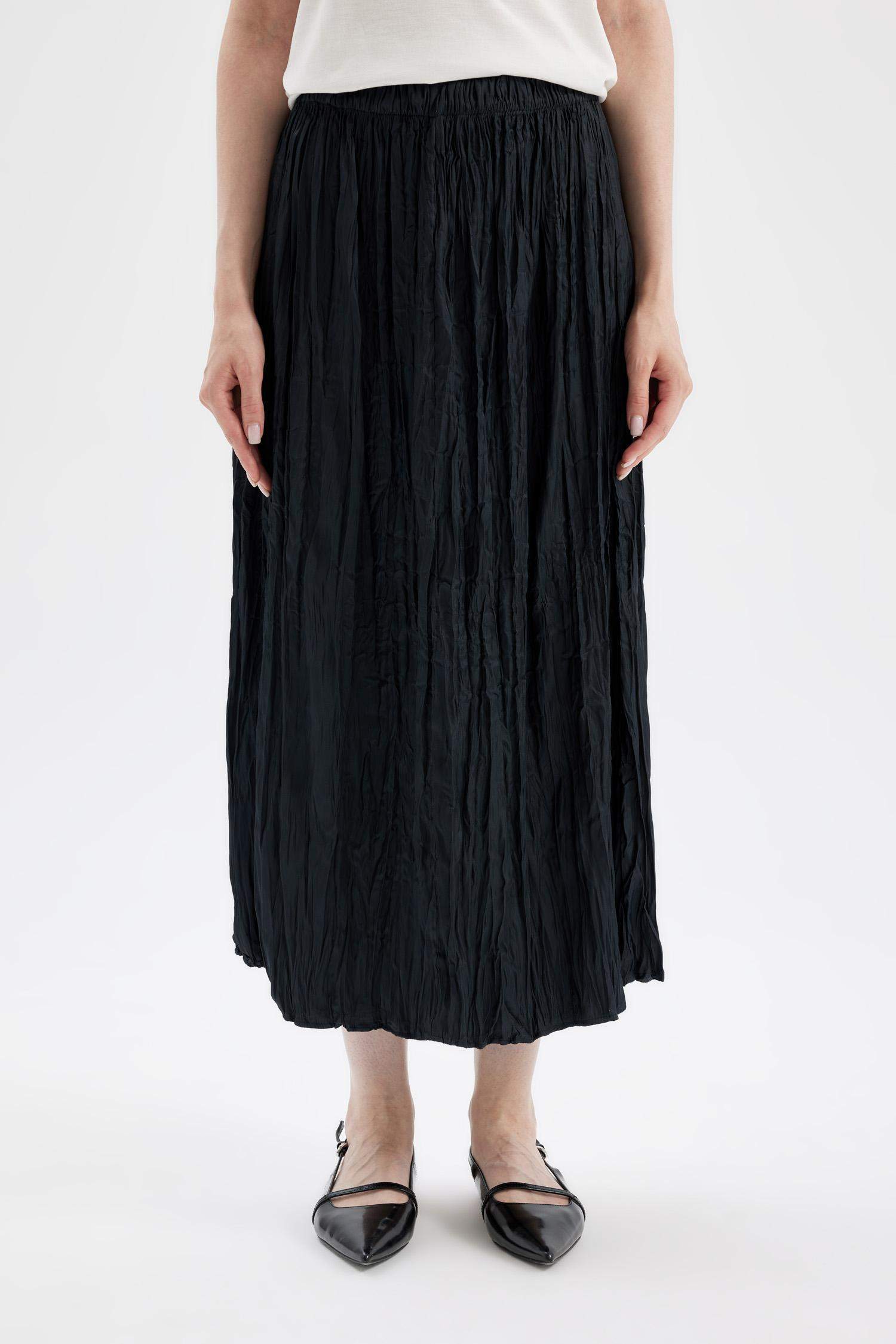 A Cut Satin Maxi Skirt