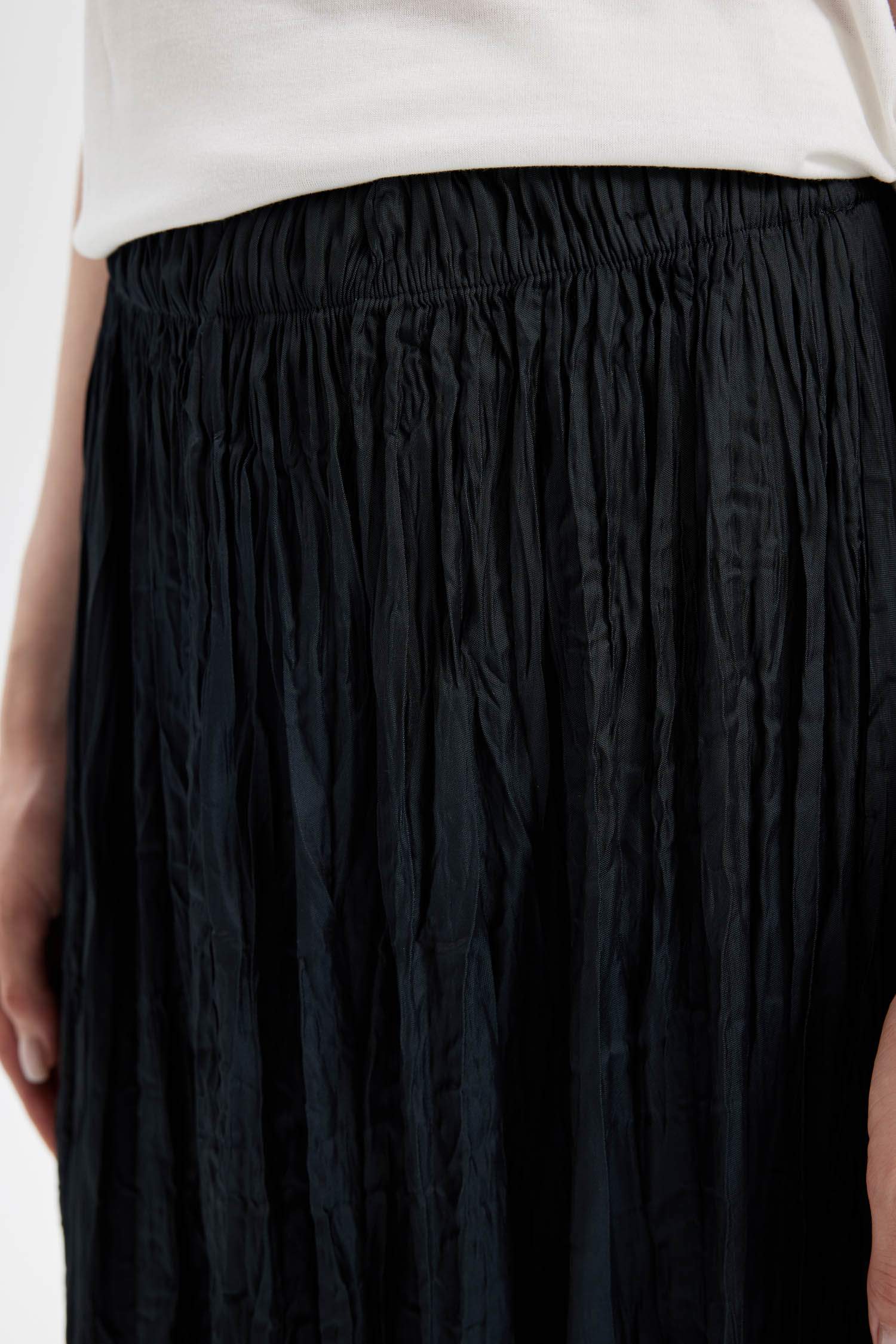 A Cut Satin Maxi Skirt