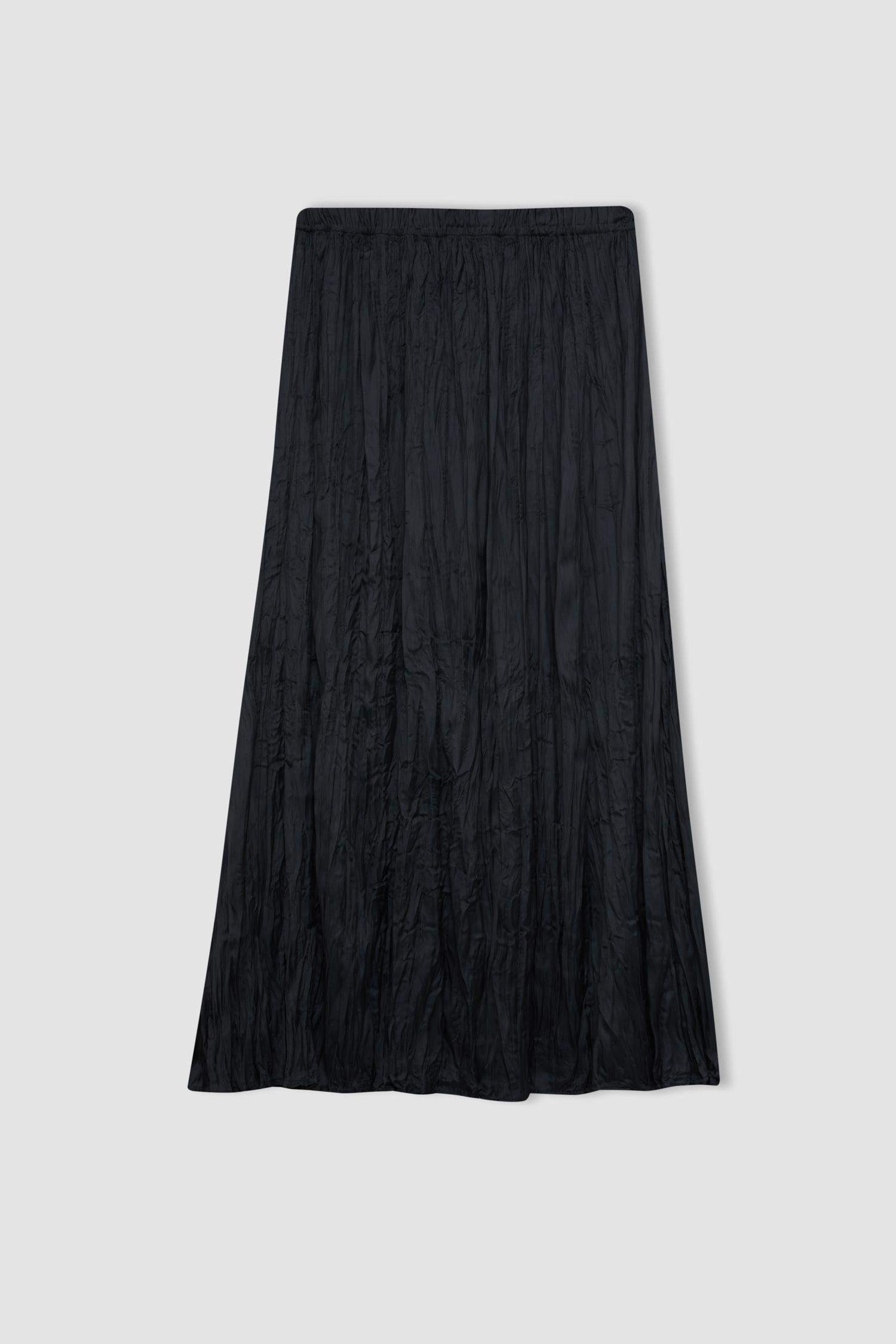 A Cut Satin Maxi Skirt