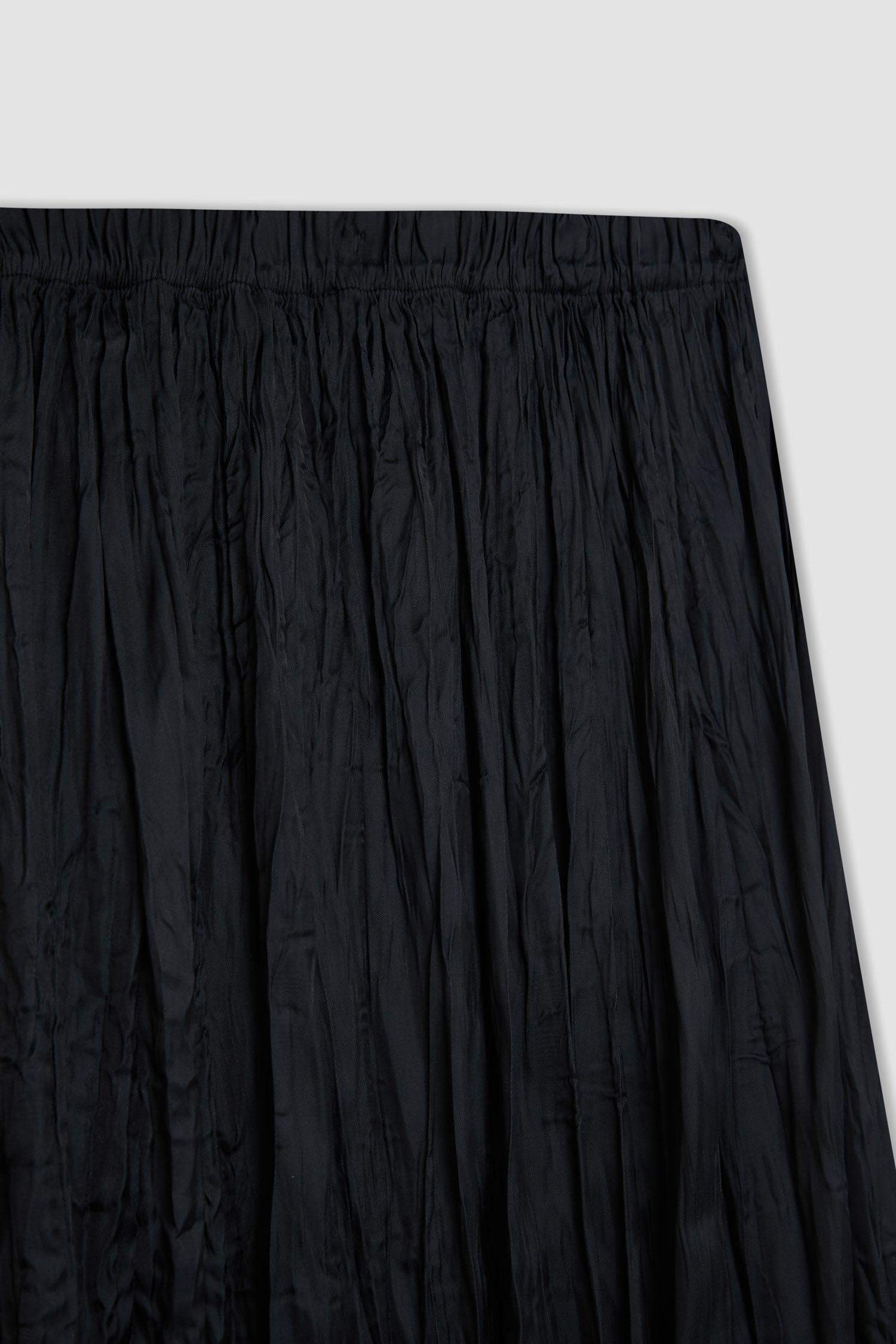 A Cut Satin Maxi Skirt