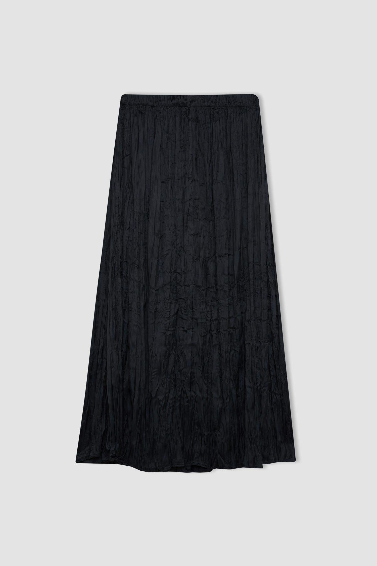 A Cut Satin Maxi Skirt