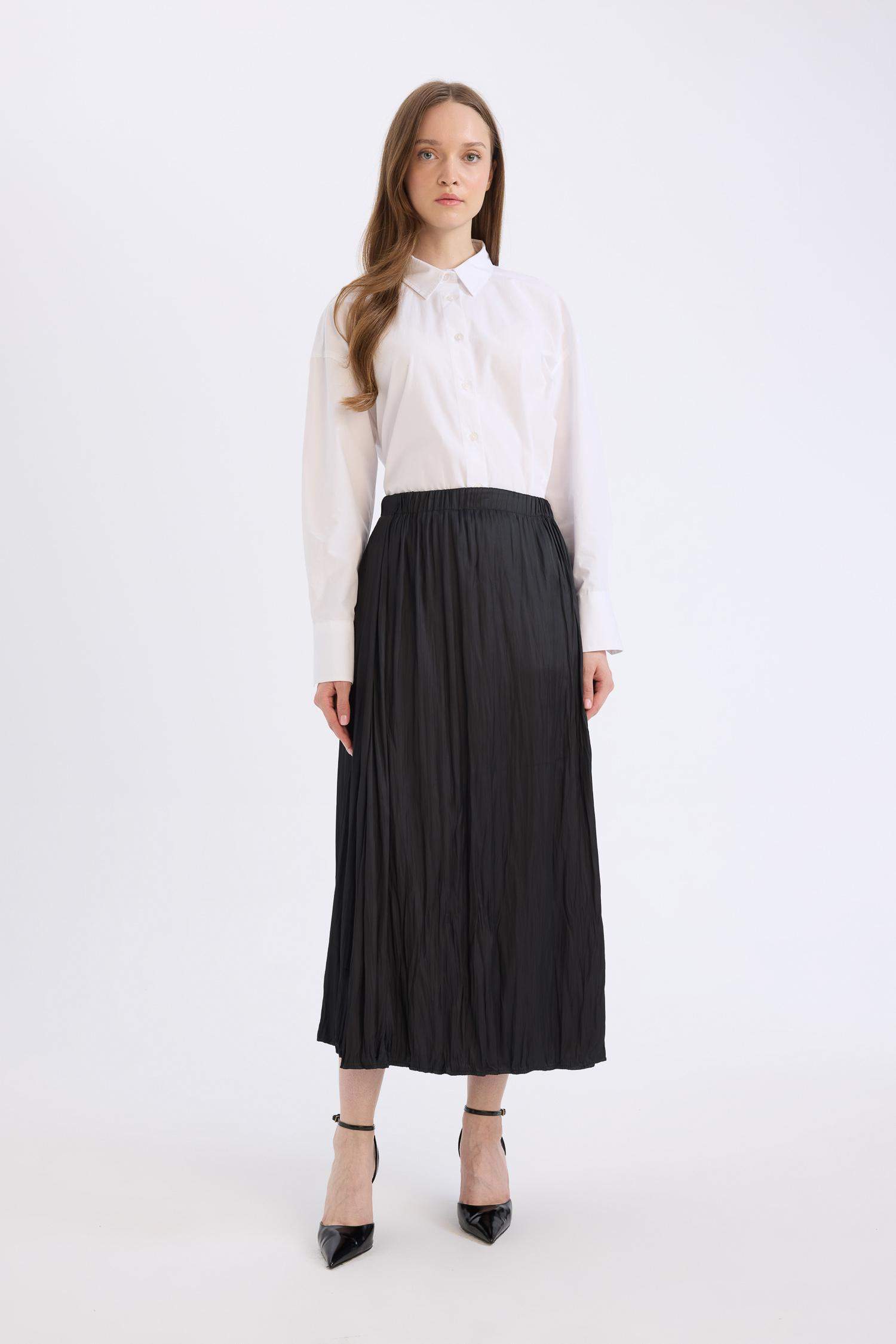 Jupe longue en Satin à coupe A