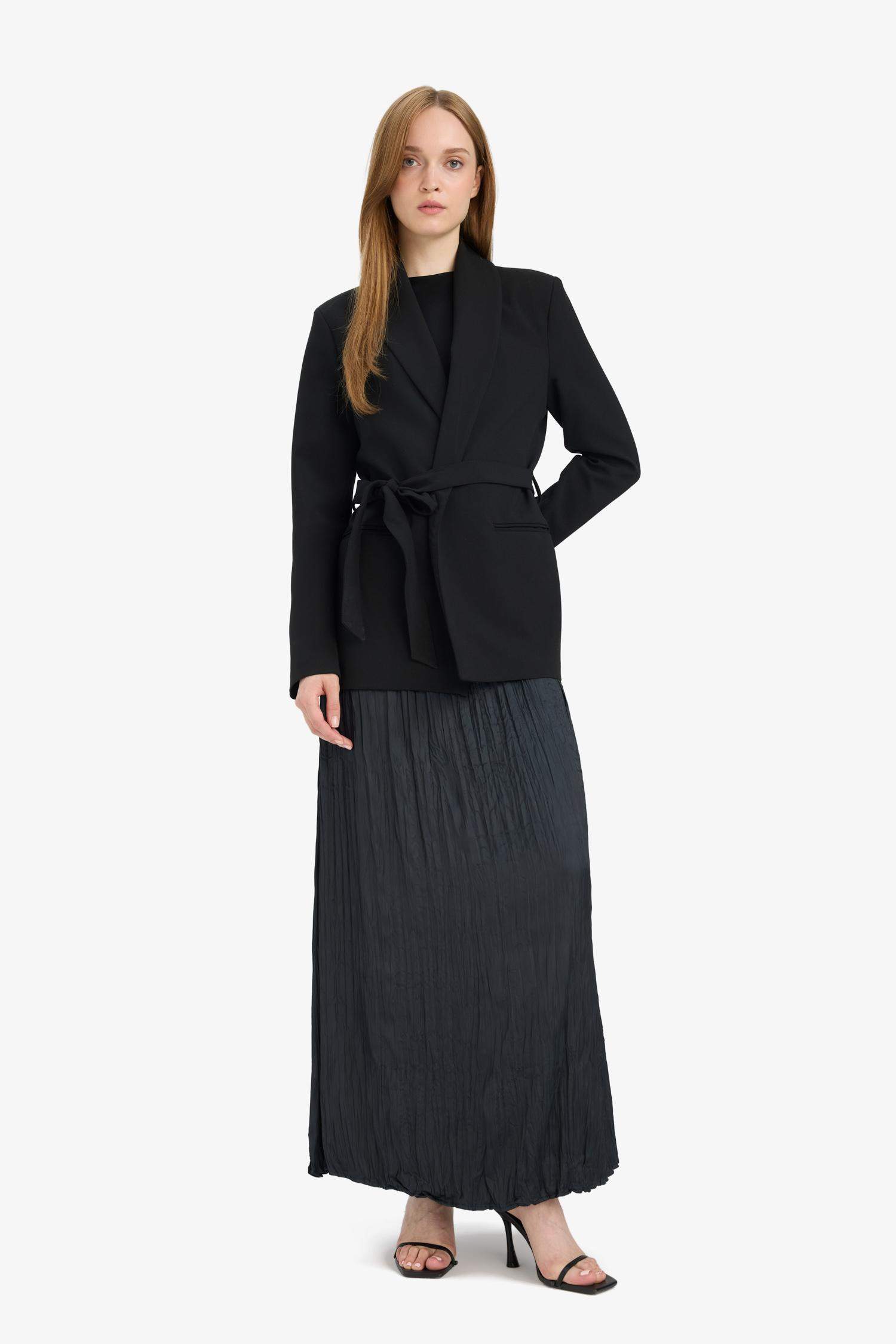 A Cut Satin Maxi Skirt