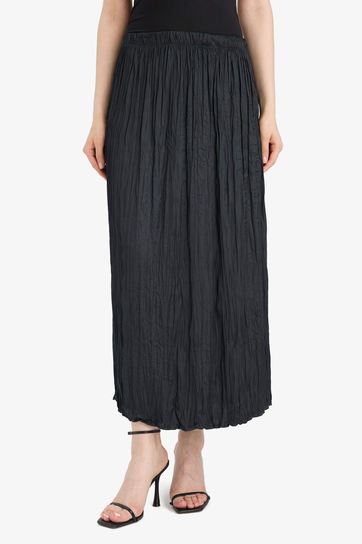 A Cut Satin Maxi Skirt