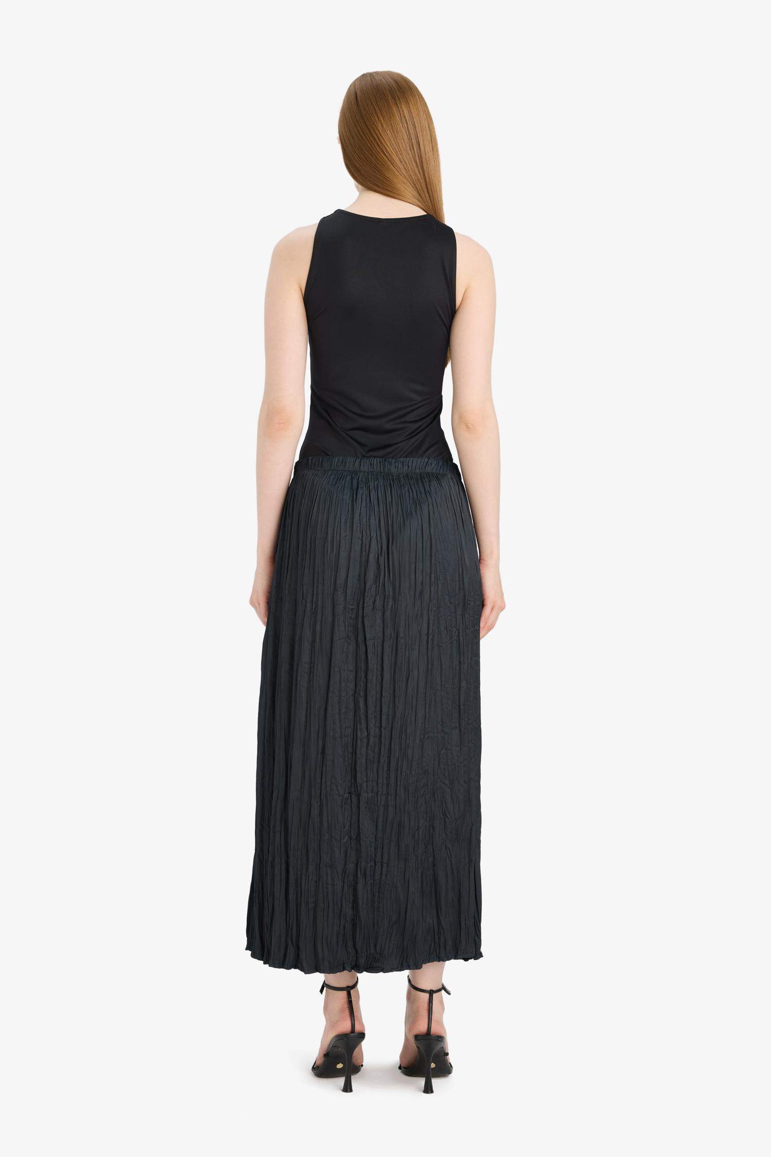 A Cut Satin Maxi Skirt
