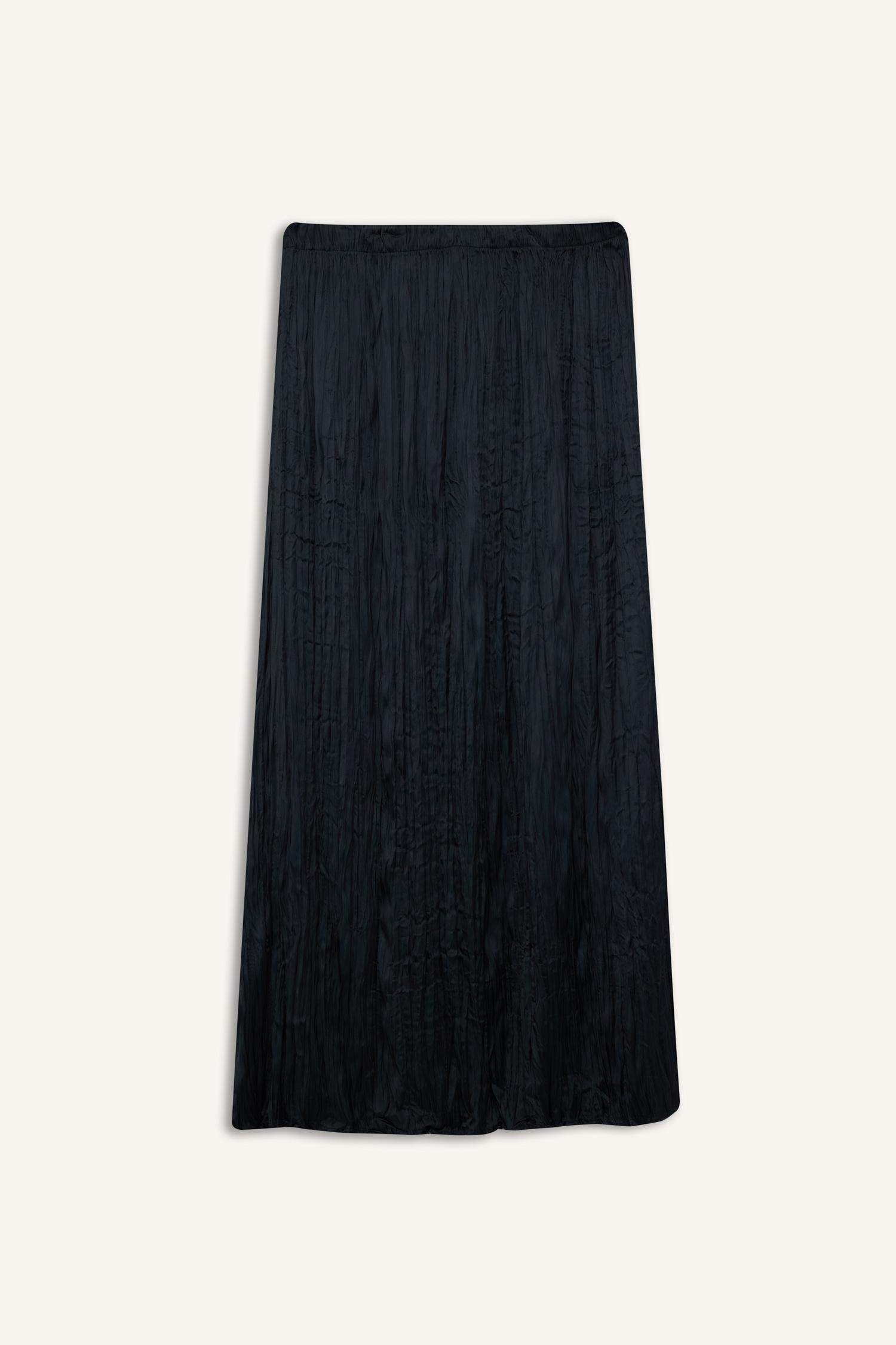 A Cut Satin Maxi Skirt
