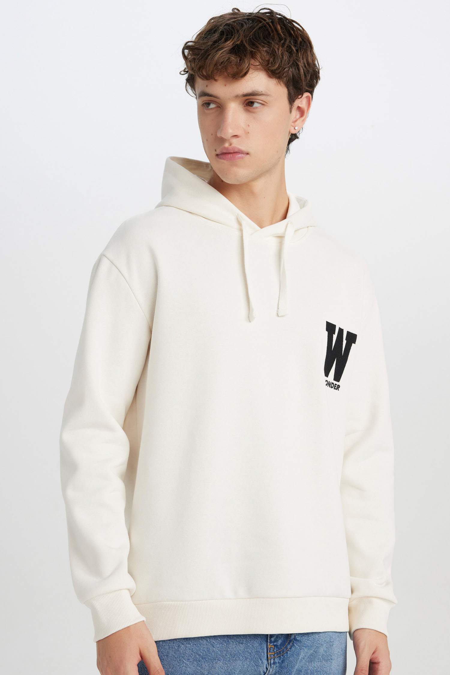 Relax Fit Kapüşonlu Baskılı Kalın Sweatshirt