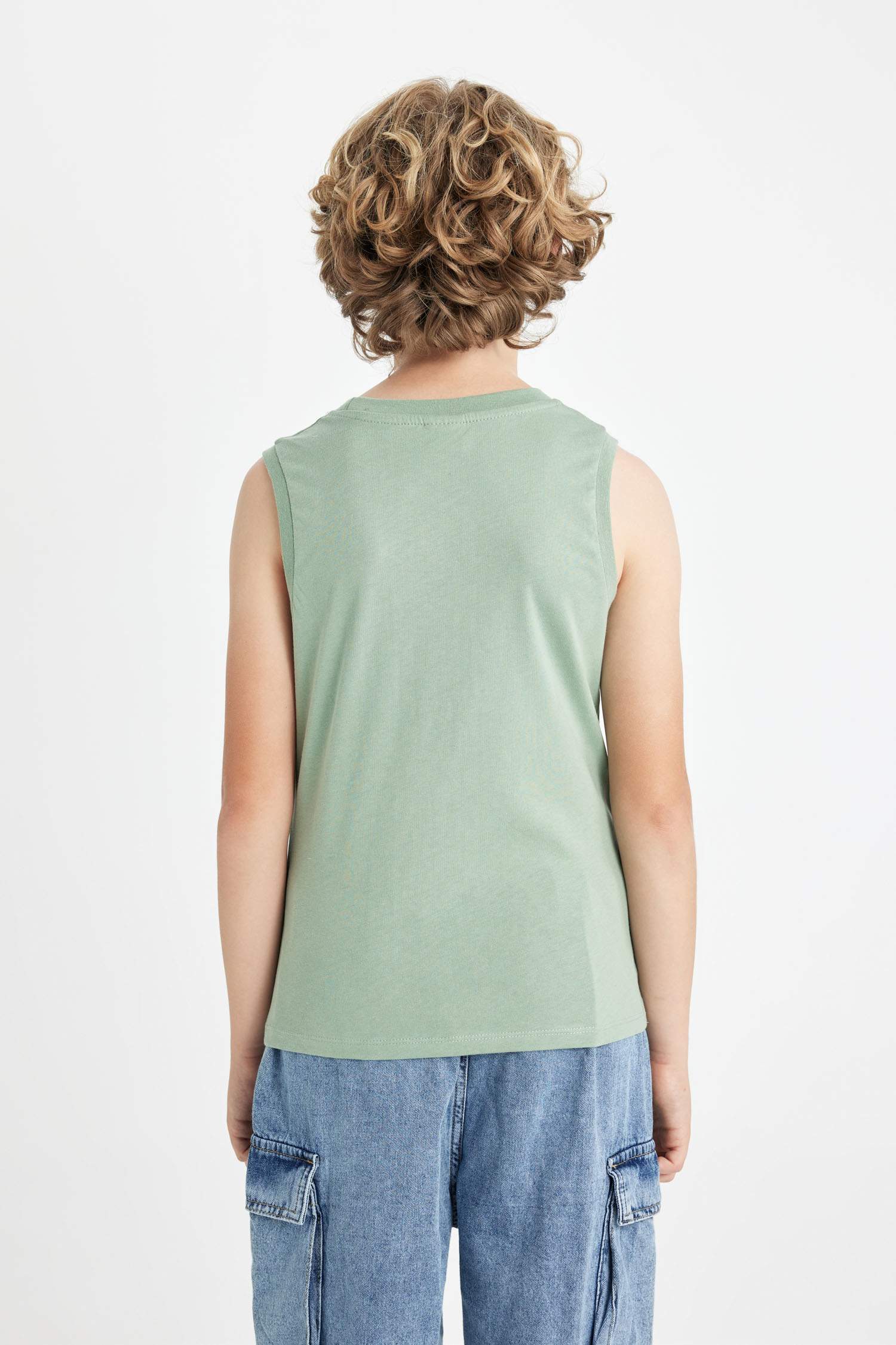 Boy Crew Neck Printed Sleeveless T-Shirt