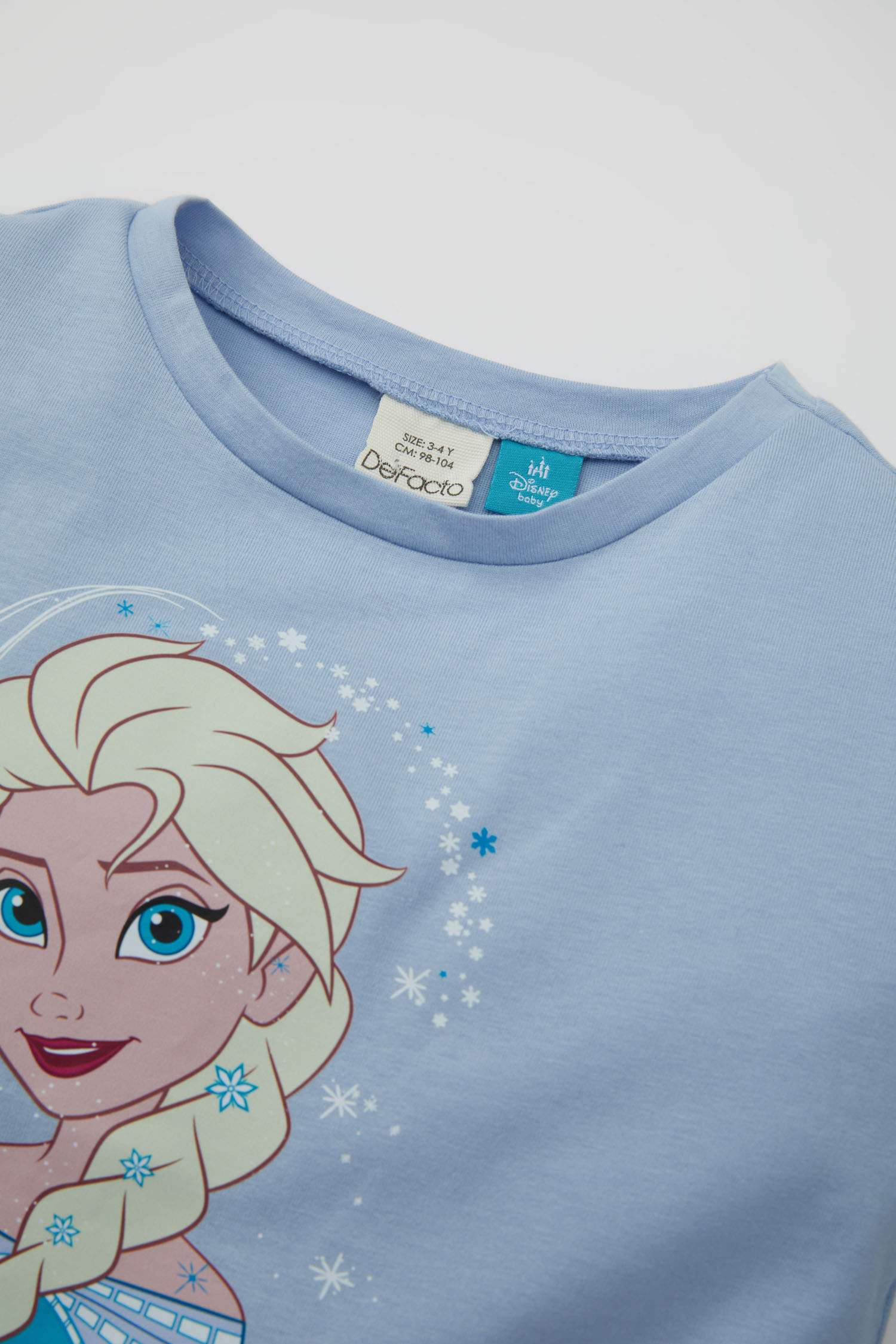 Kız Bebek Frozen Bisiklet Yaka Kısa Kollu Tişört