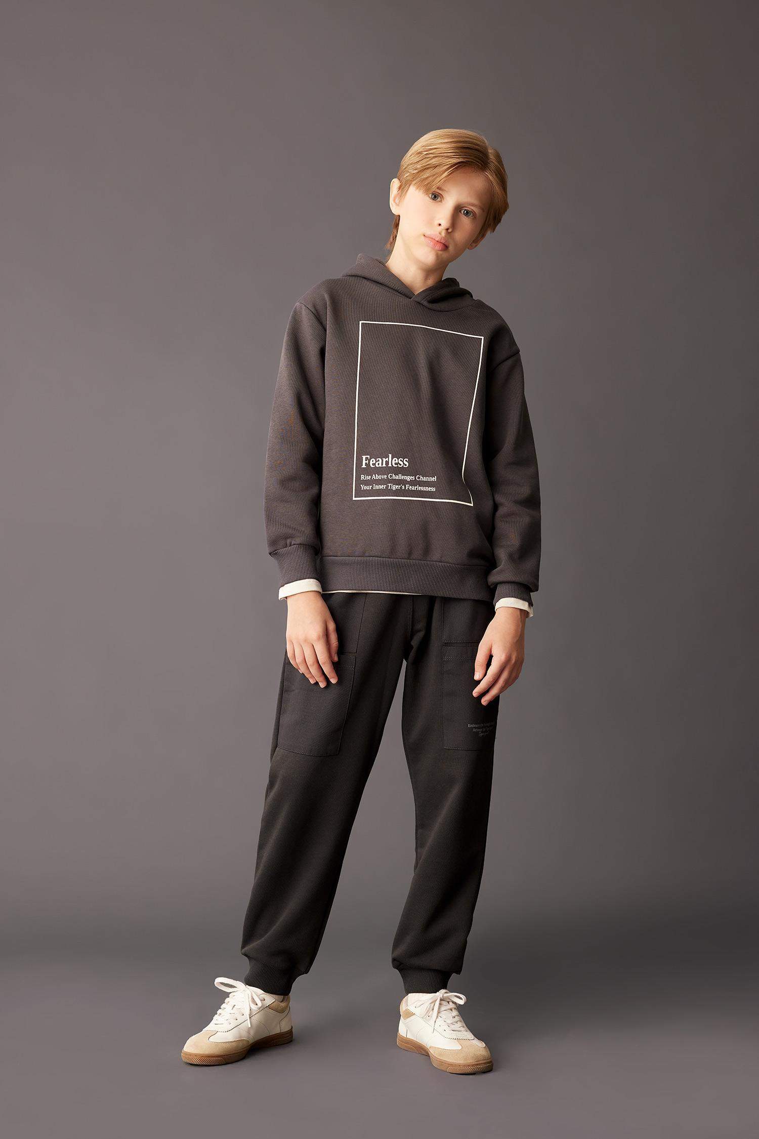 Erkek Çocuk Baskılı Beli Paçası Lastikli Cepli Jogger Eşofman Altı