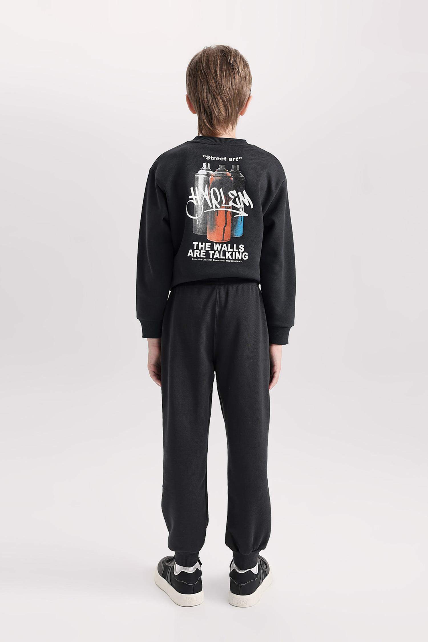 Erkek Çocuk Baskılı Beli Paçası Lastikli Cepli Jogger Eşofman Altı