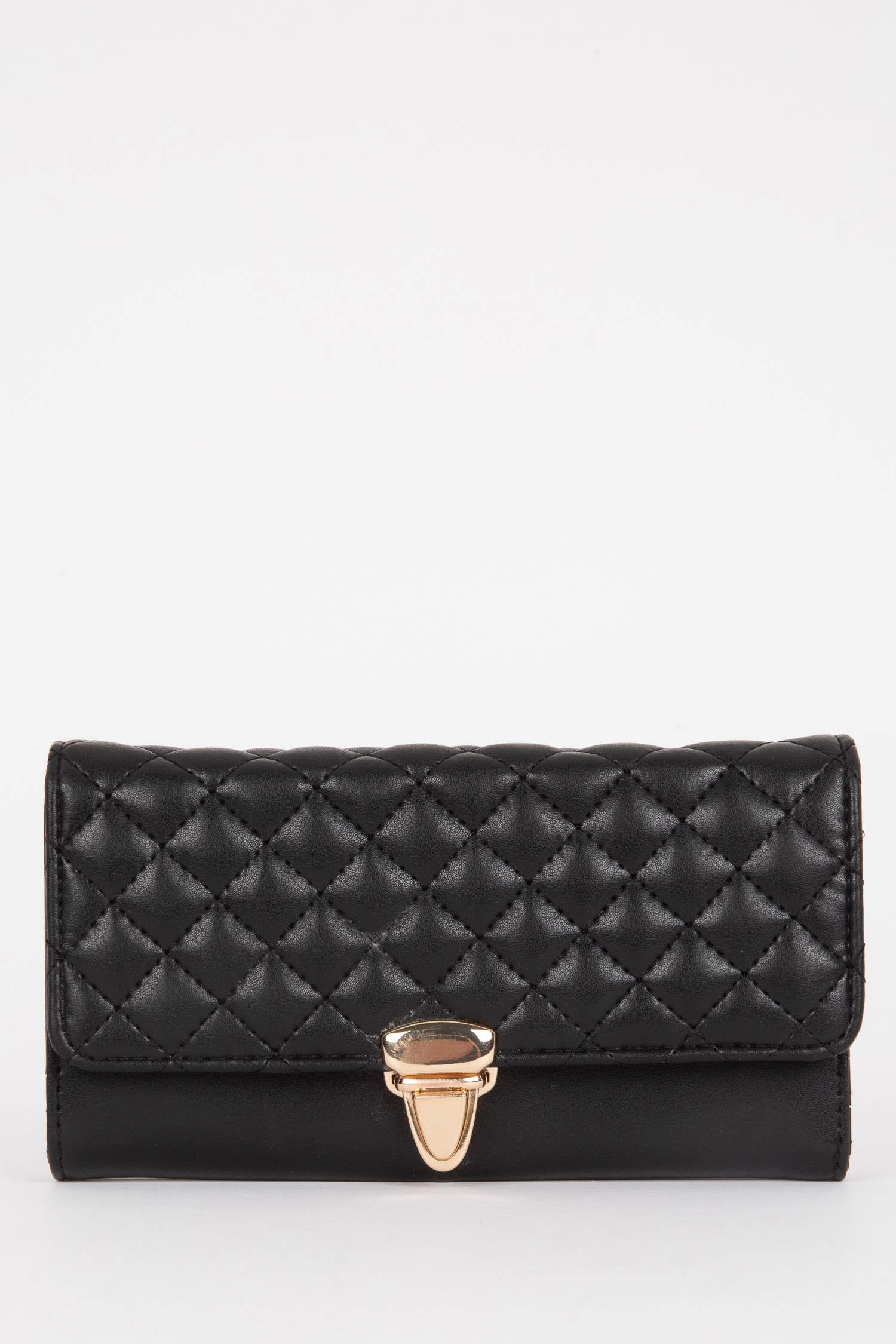 Woman Quilted Faux Leather Wallet