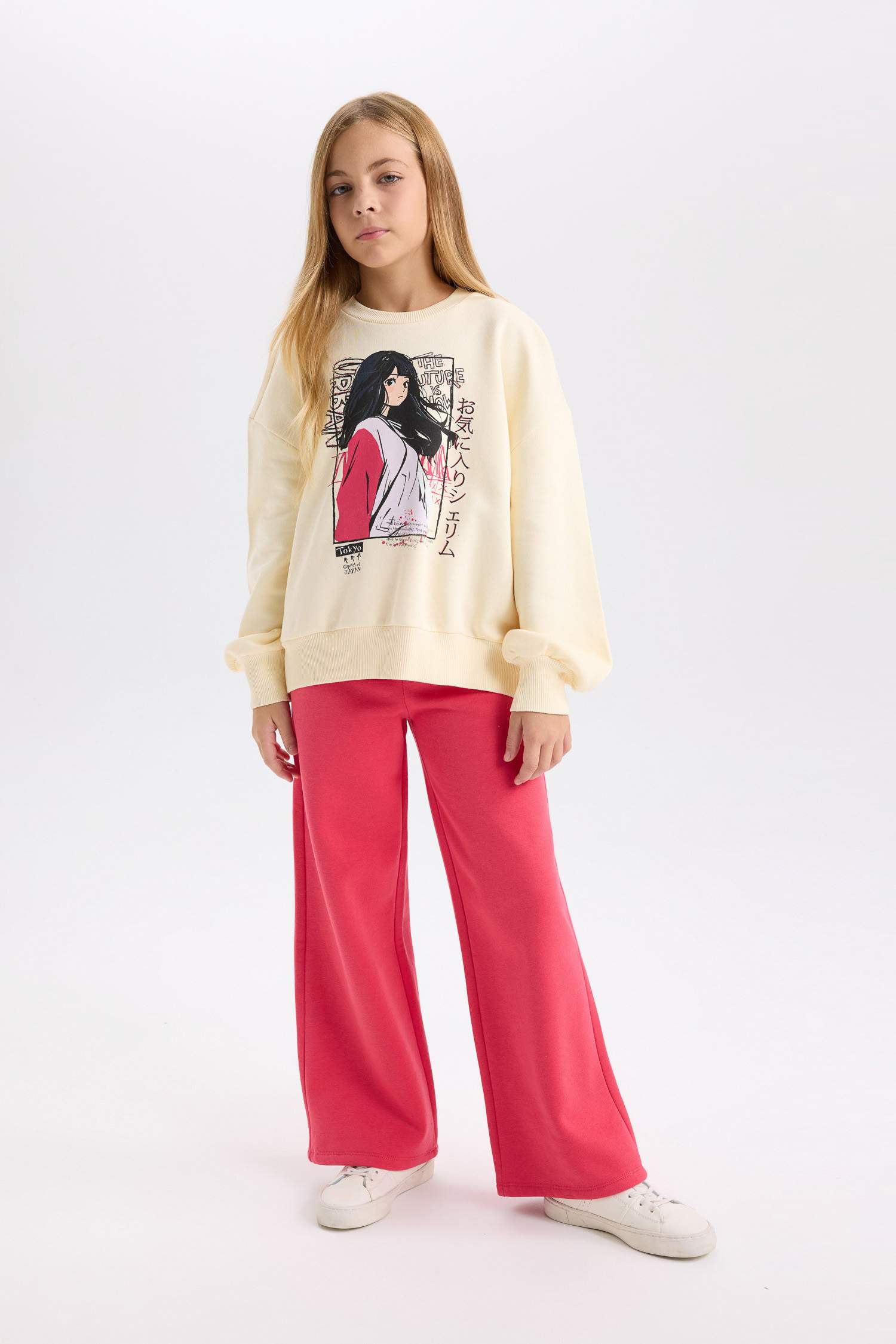 Ensemble de Sweat-shirt imprimé et Jogging à taille élastique pour Fille