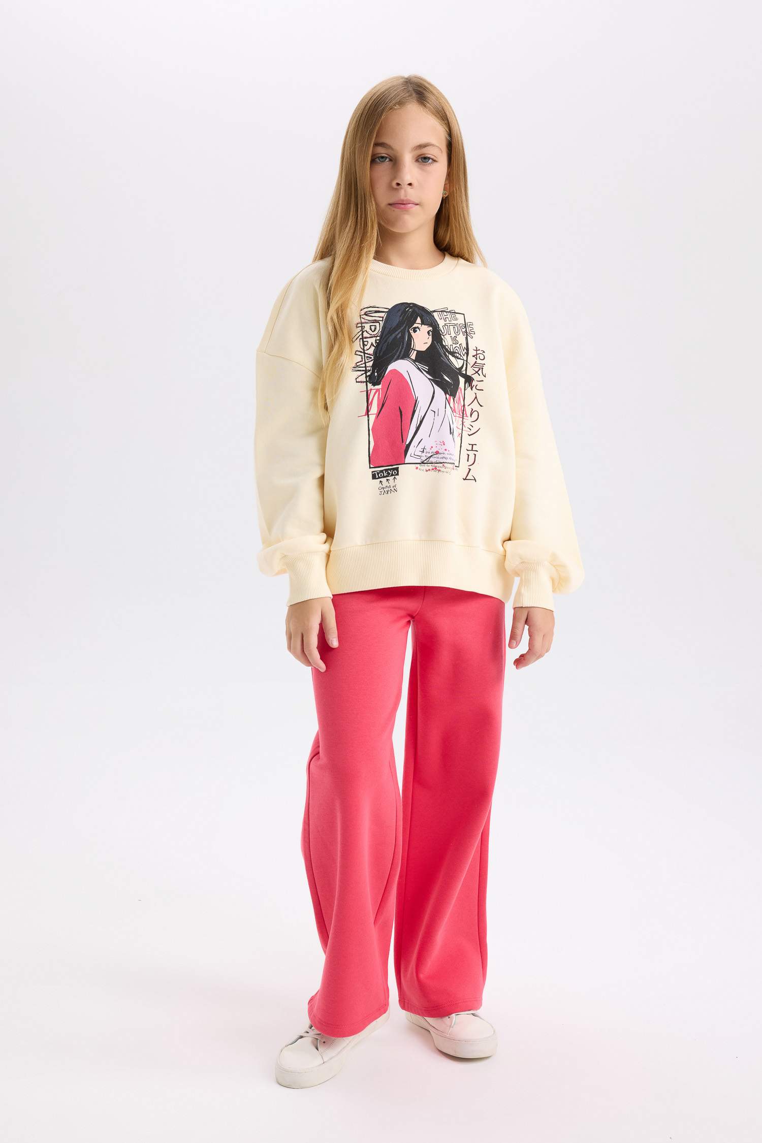 Ensemble de Sweat-shirt imprimé et Jogging à taille élastique pour Fille