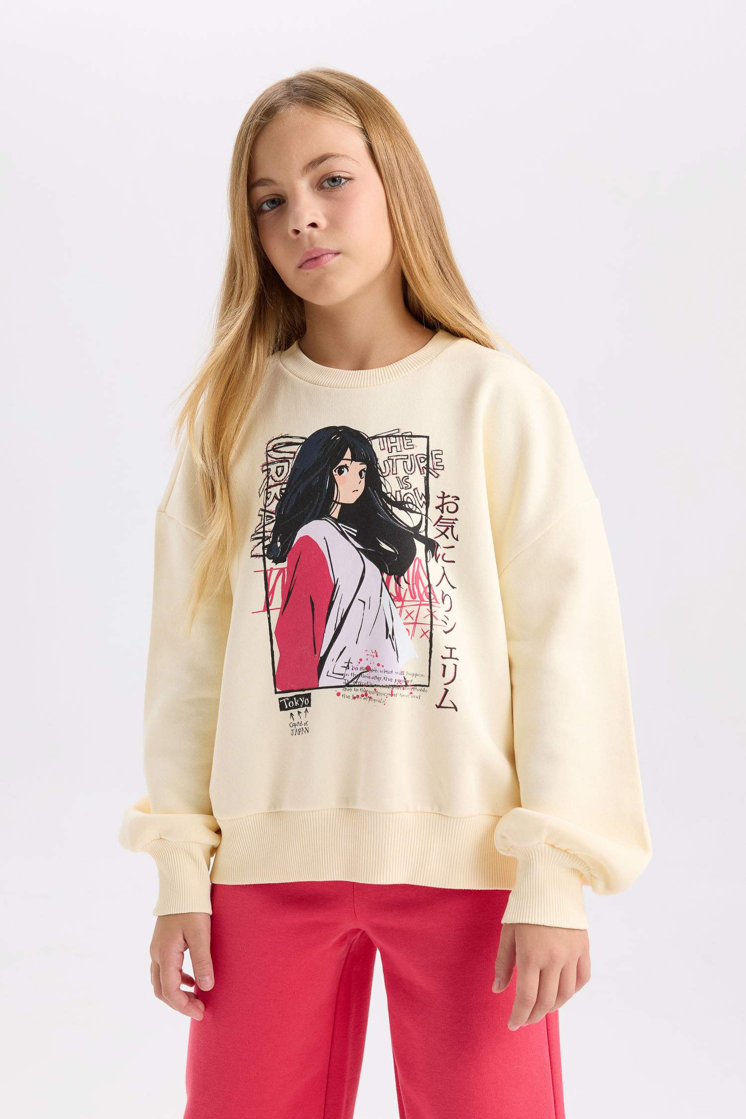 Ensemble de Sweat-shirt imprimé et Jogging à taille élastique pour Fille