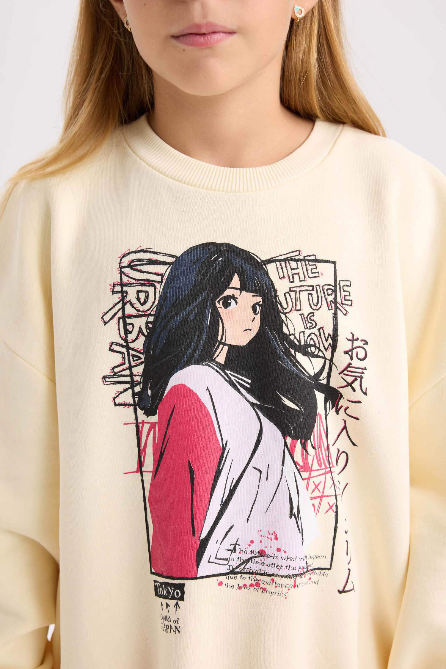 Ensemble de Sweat-shirt imprimé et Jogging à taille élastique pour Fille