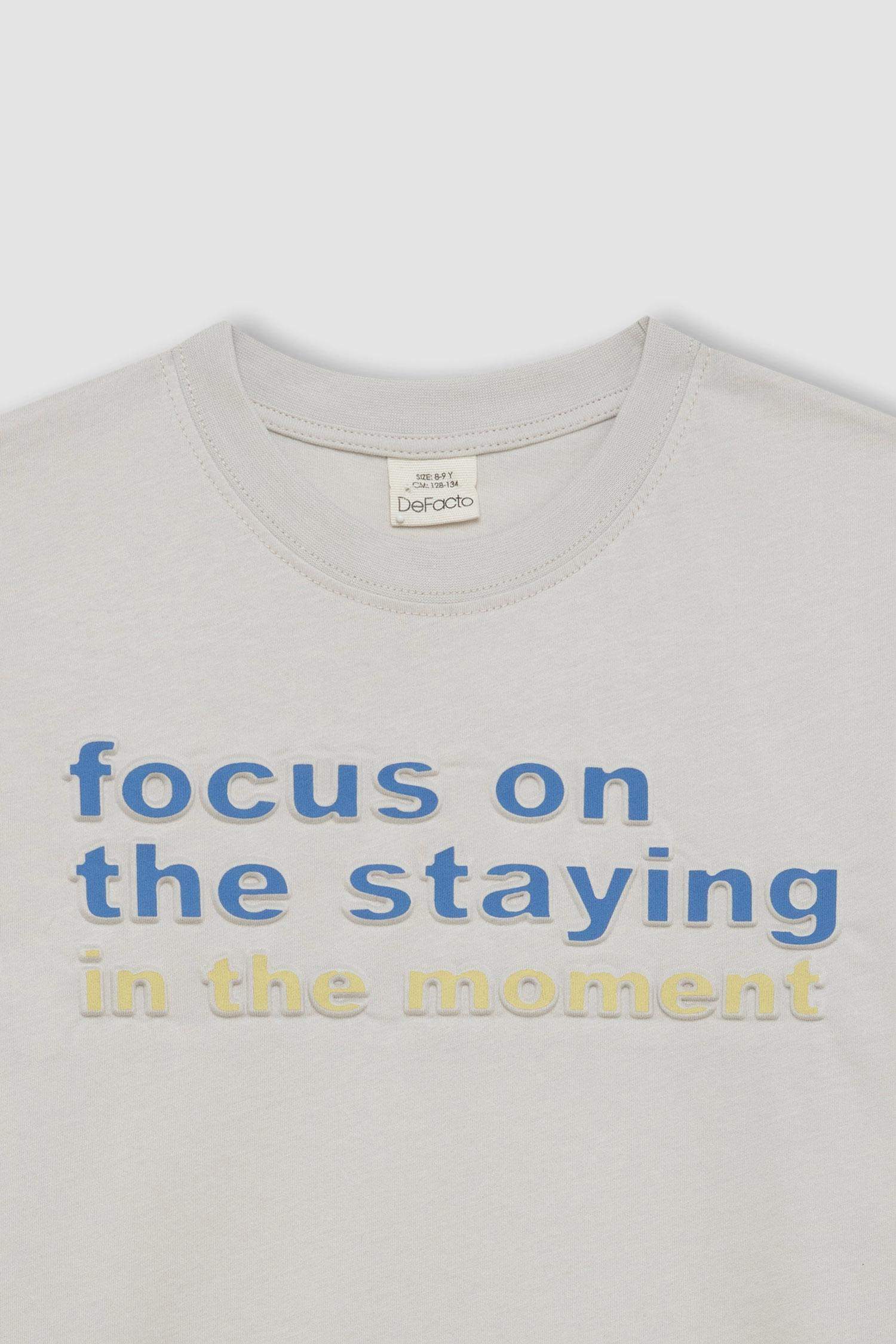 Erkek Çocuk Bisiklet Yaka Baskılı Kısa Kollu Tişört