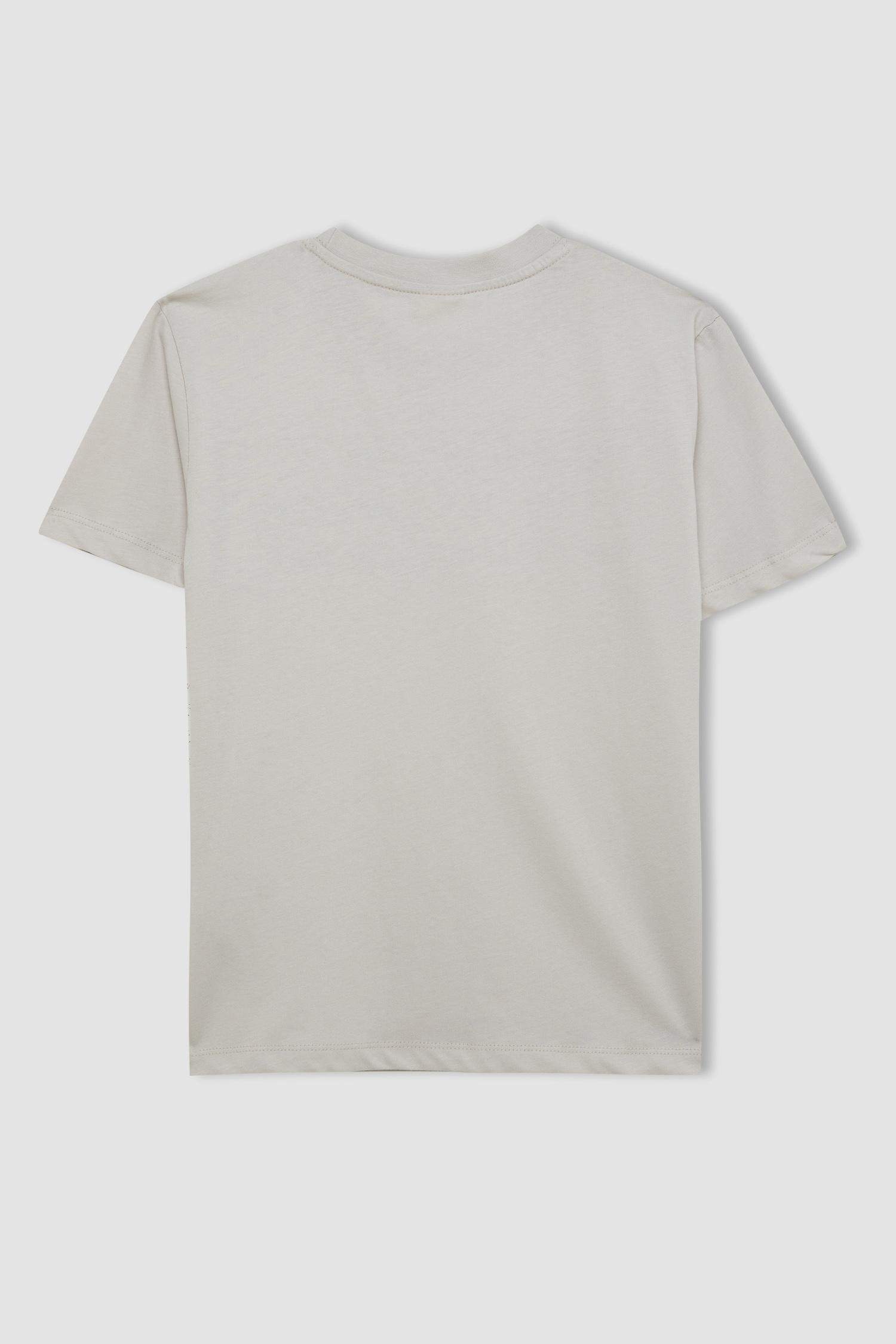 Erkek Çocuk Bisiklet Yaka Baskılı Kısa Kollu Tişört