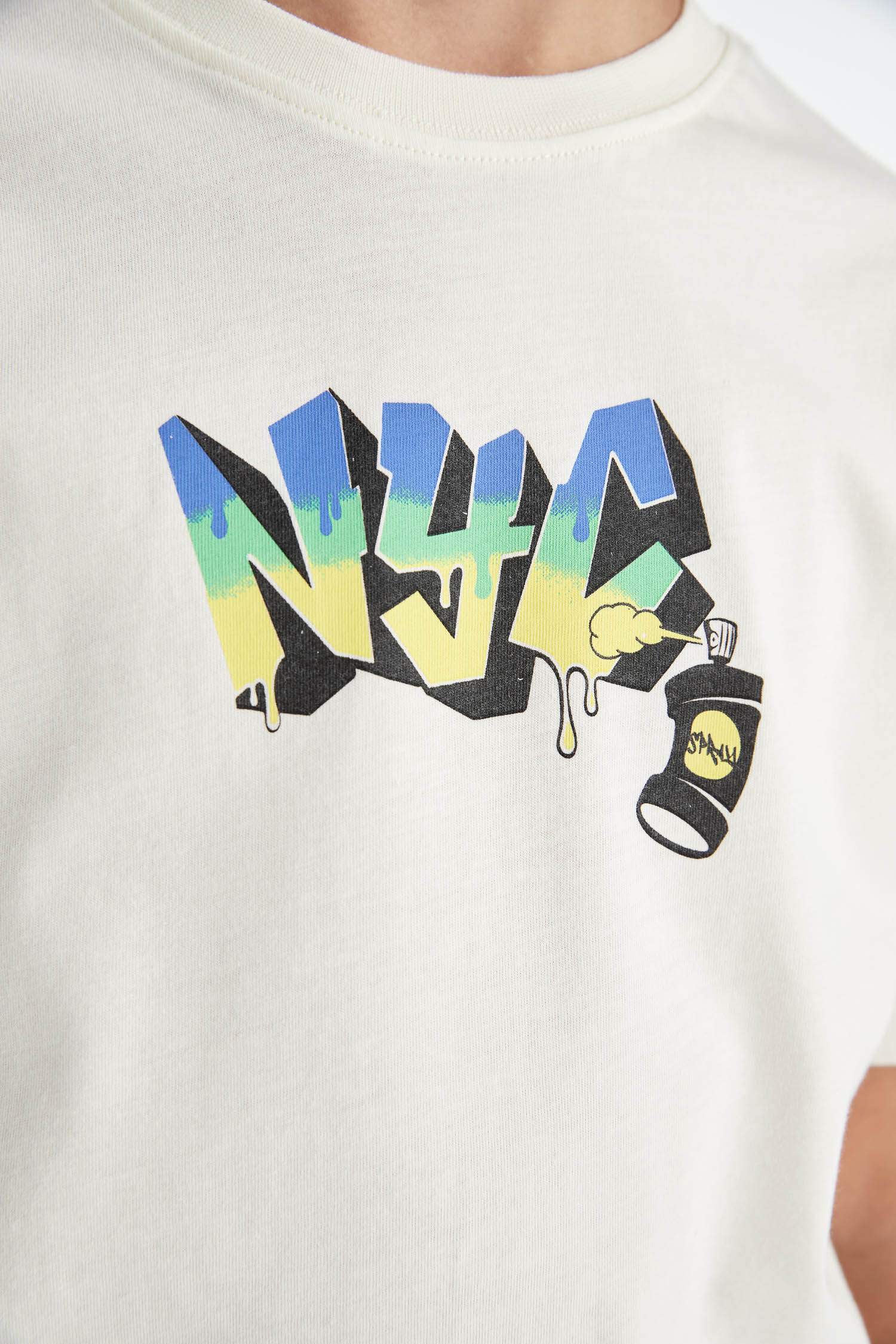 Erkek Çocuk Bisiklet Yaka Nakışlı Kısa Kollu Tişört