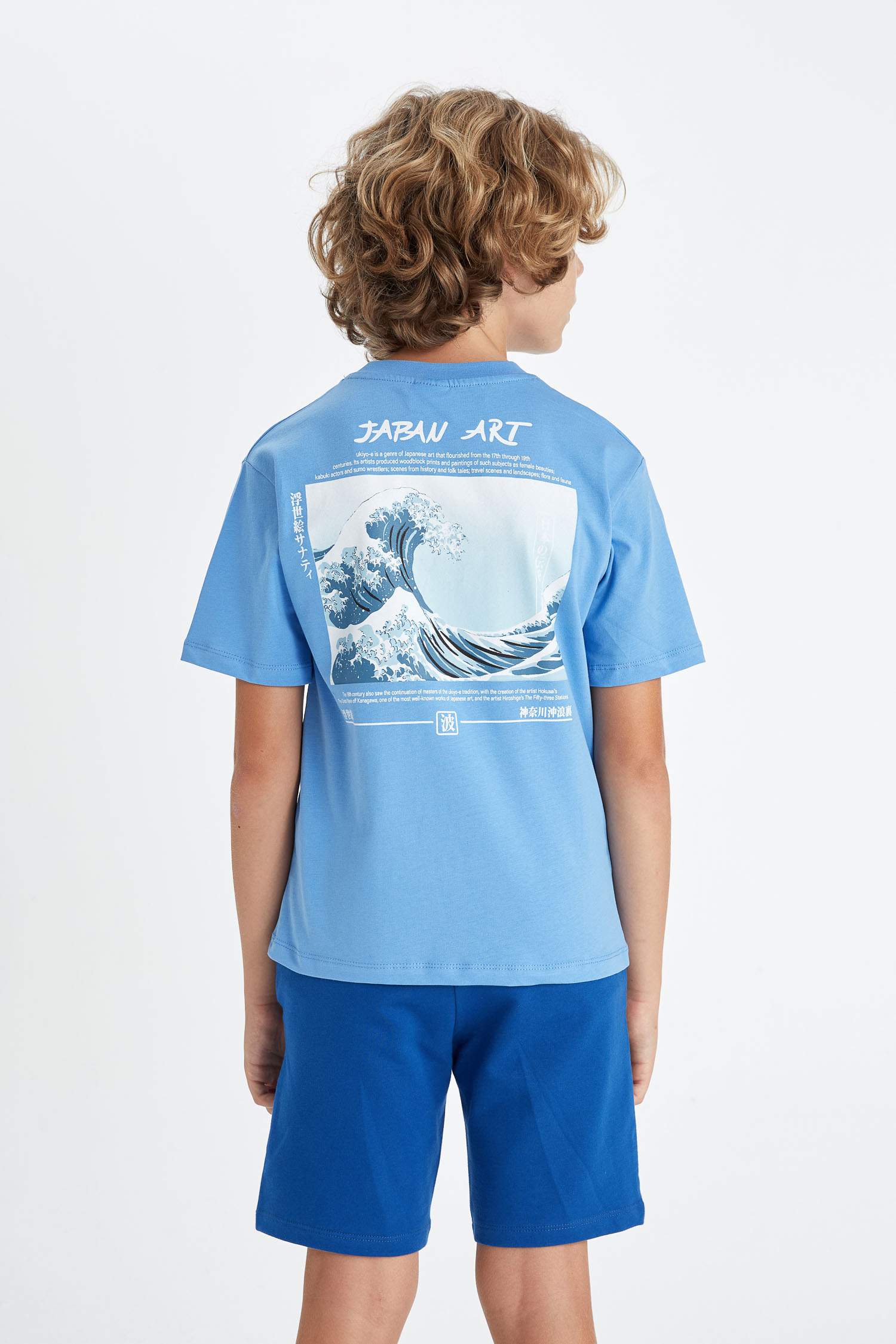 Erkek Çocuk Bisiklet Yaka Baskılı Kısa Kollu Tişört