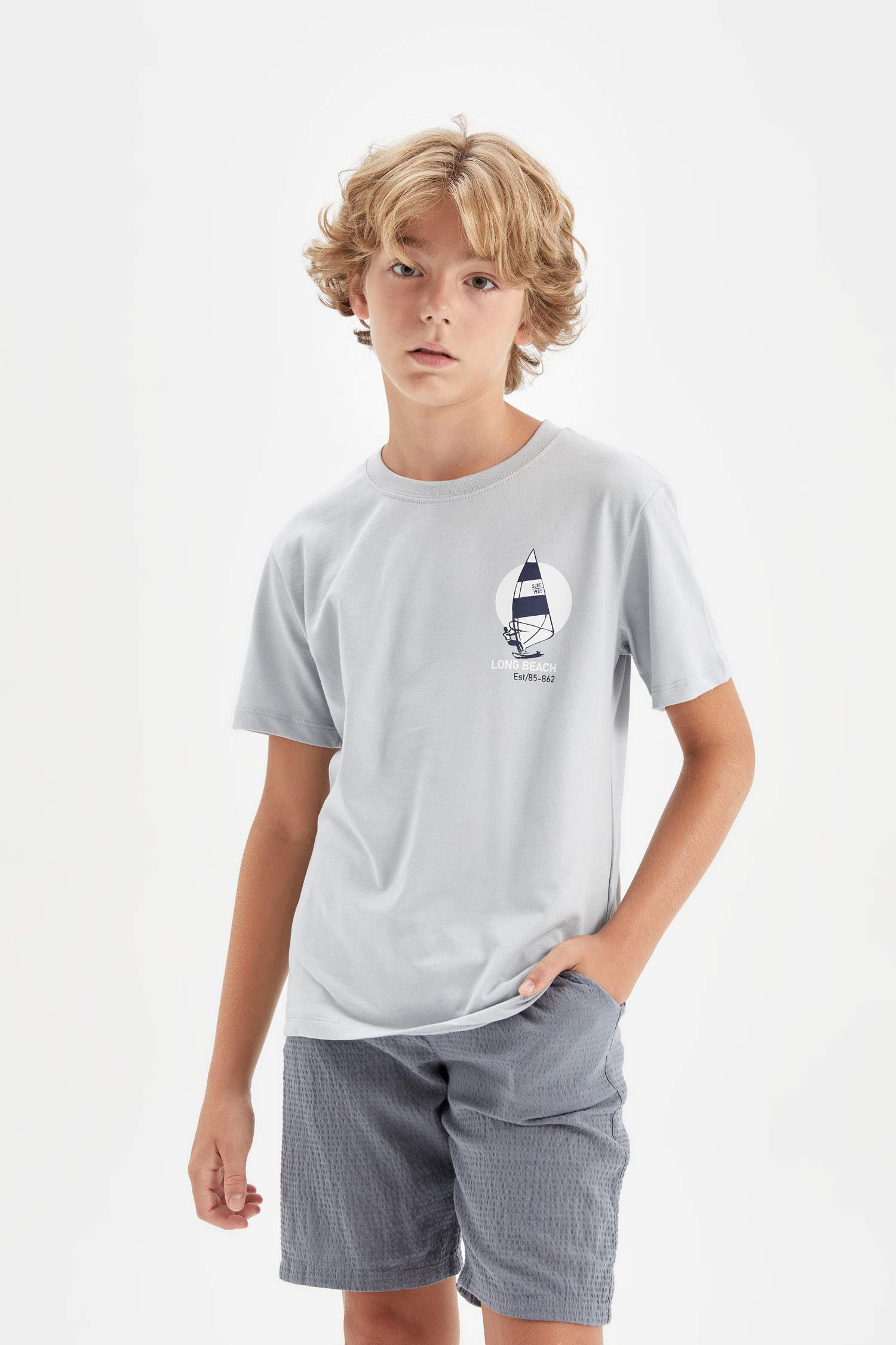Boy Crew Neck Printed Short Sleeve T-Shirt