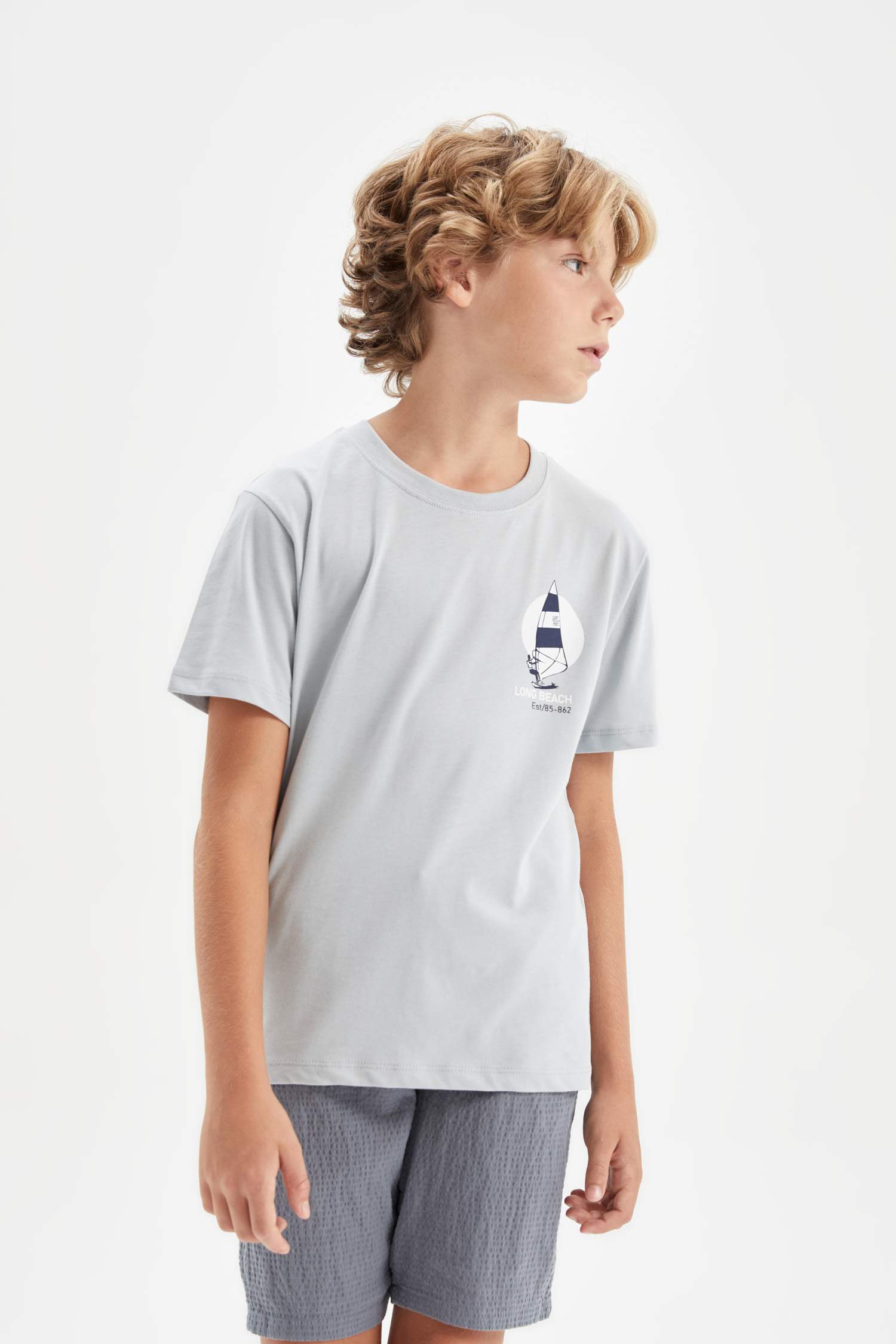 Boy Crew Neck Printed Short Sleeve T-Shirt