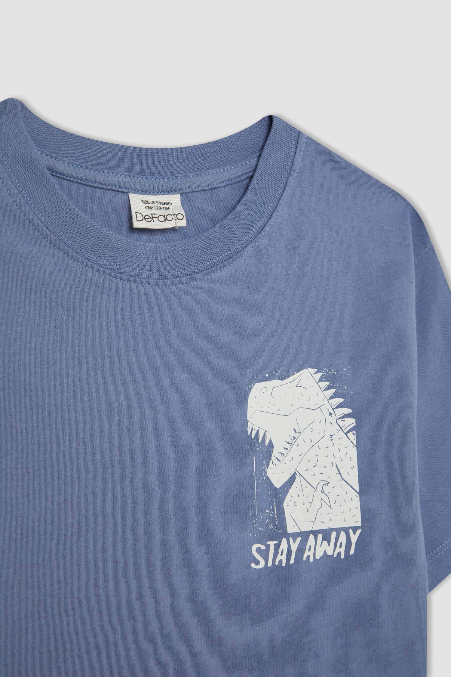 Erkek Çocuk Bisiklet Yaka Baskılı Kısa Kollu Tişört