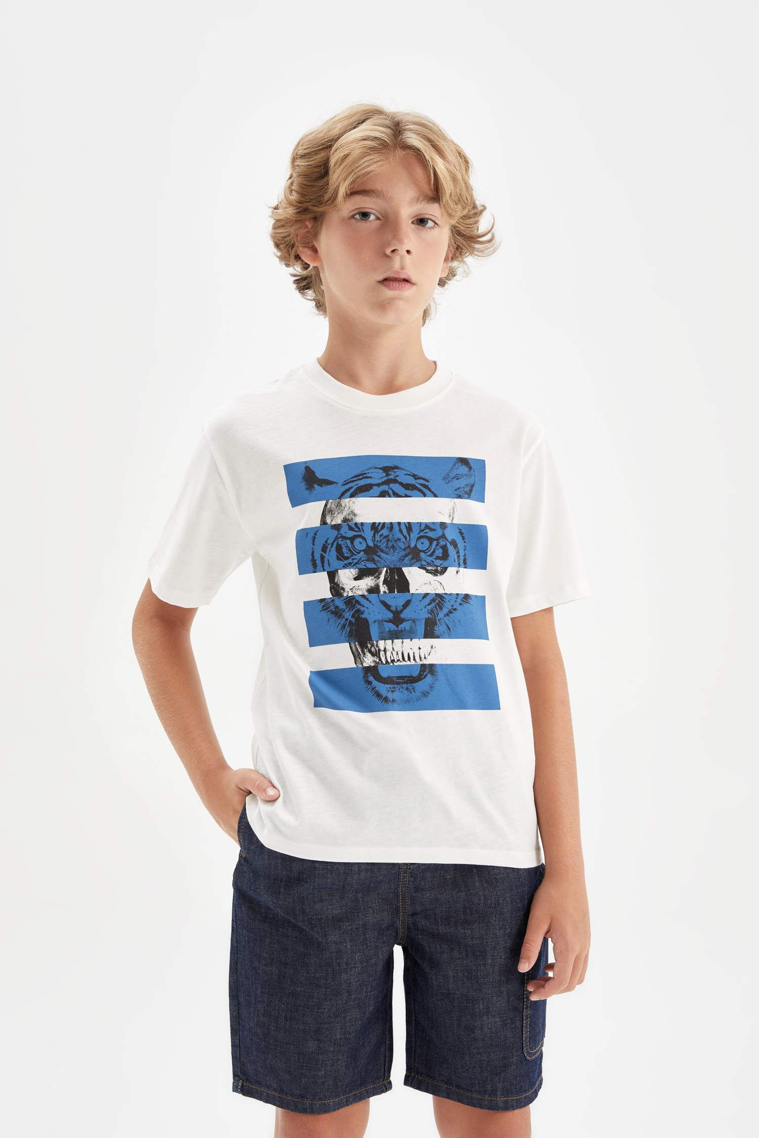 Boy Crew Neck Printed Short Sleeve T-Shirt