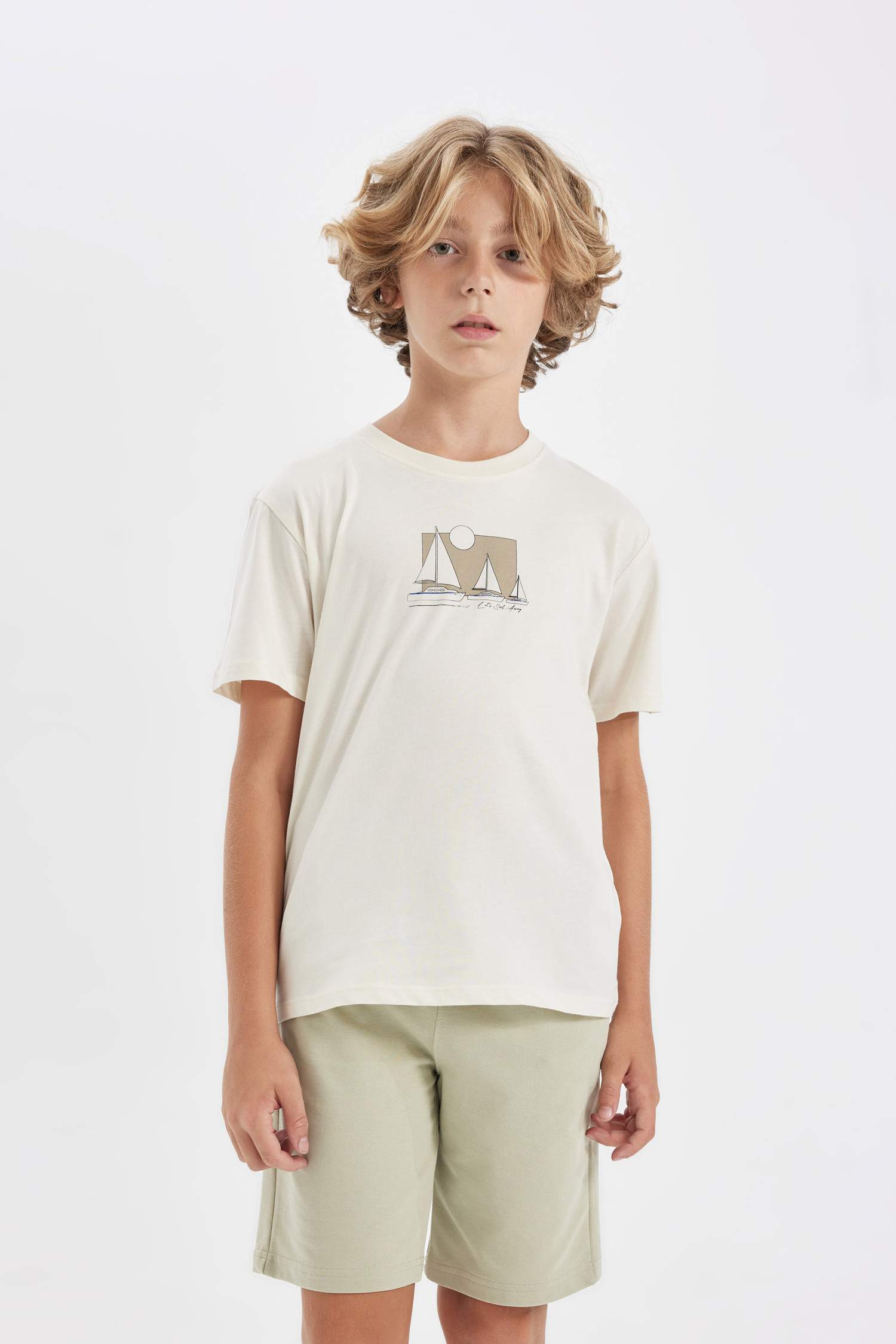 Boy Crew Neck Printed Short Sleeve T-Shirt