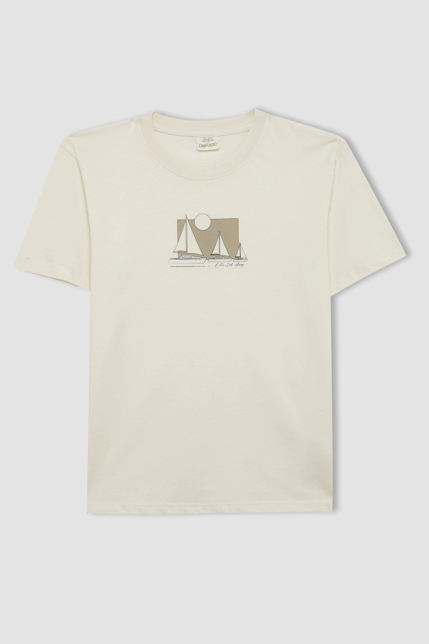 Boy Crew Neck Printed Short Sleeve T-Shirt