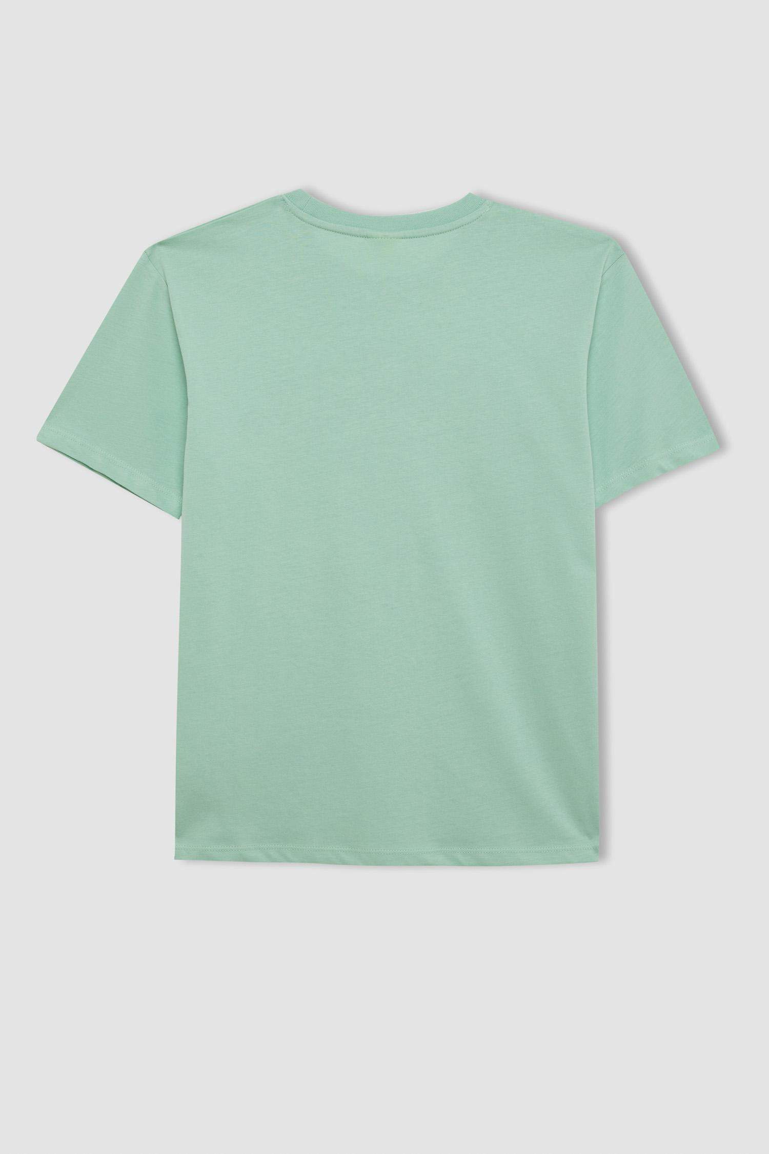 Erkek Çocuk Bisiklet Yaka Baskılı Kısa Kollu Tişört