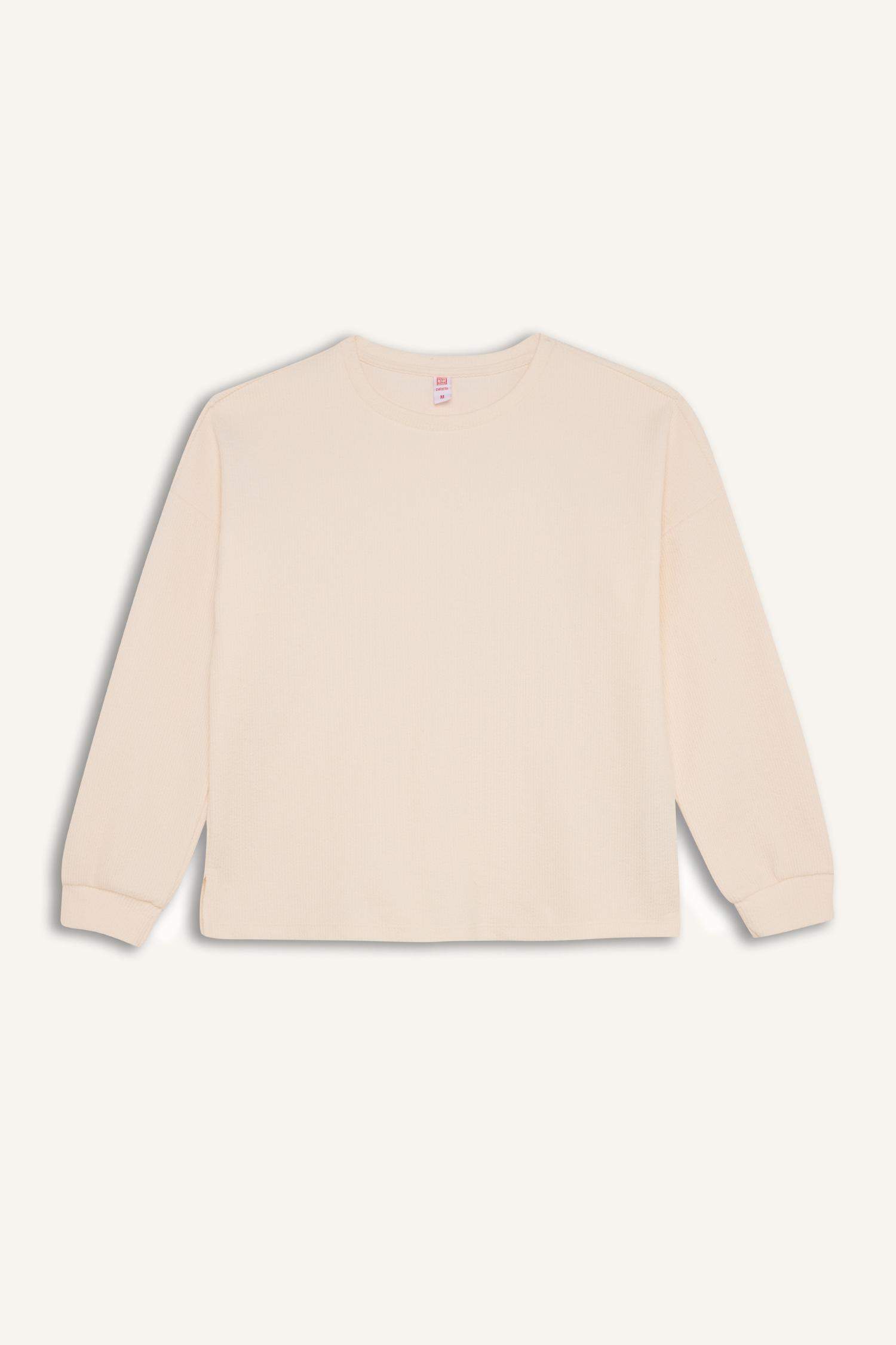 Regular Fit Basic Top Bottom 2 Piece Pajama Set