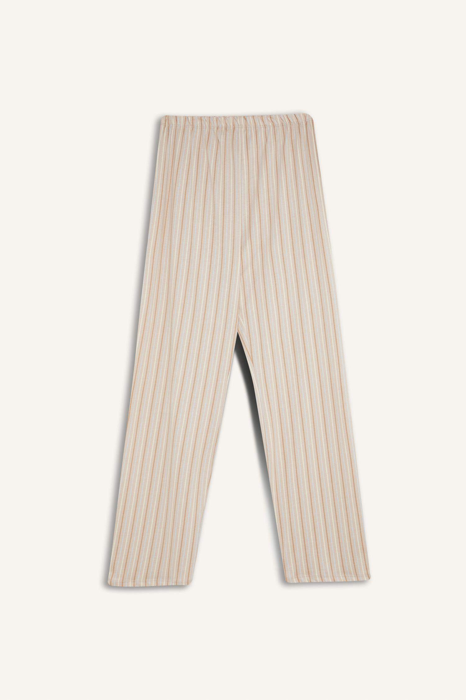 Pijama Takım Uzun Kollu Düğmeli Üst Beli Lastikli Uzun Alt-Fall in Love