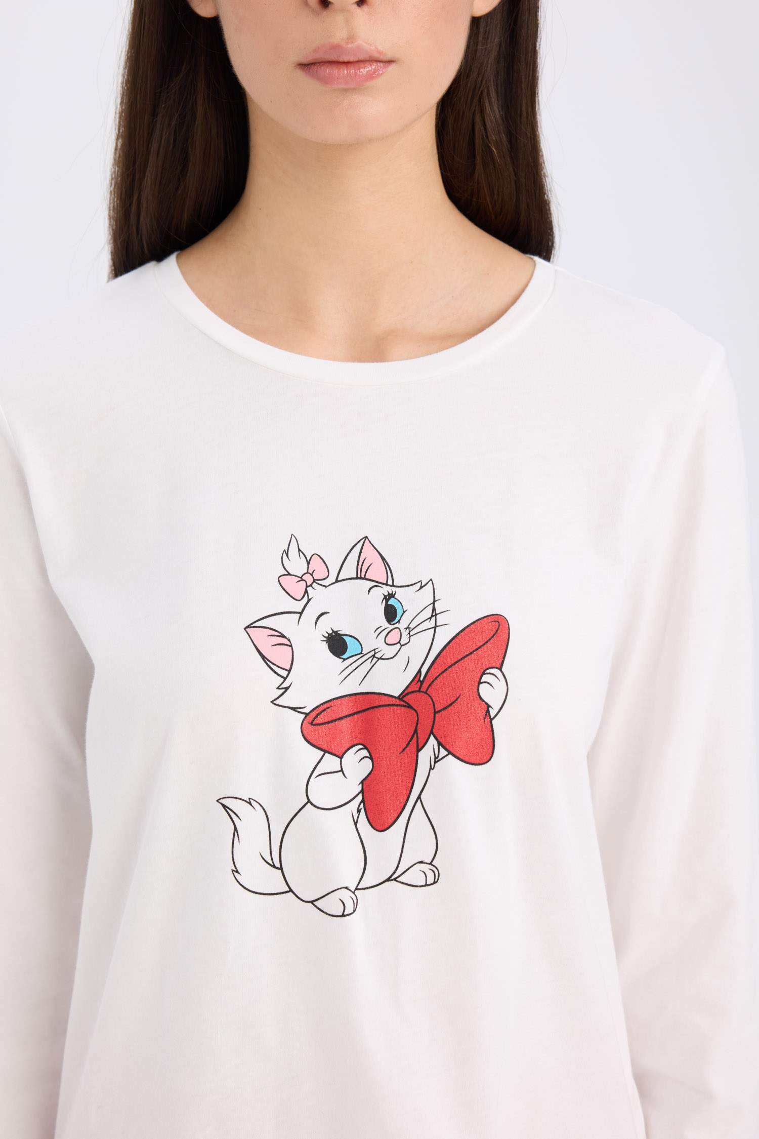 Aristocats Pijama Takım Uzun Kollu Üst Beli Lastikli Desenli Alt - Fall in Love