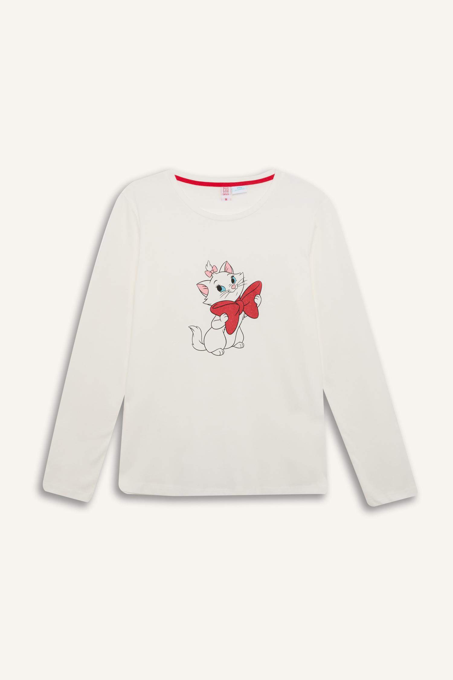 Aristocats Pijama Takım Uzun Kollu Üst Beli Lastikli Desenli Alt - Fall in Love