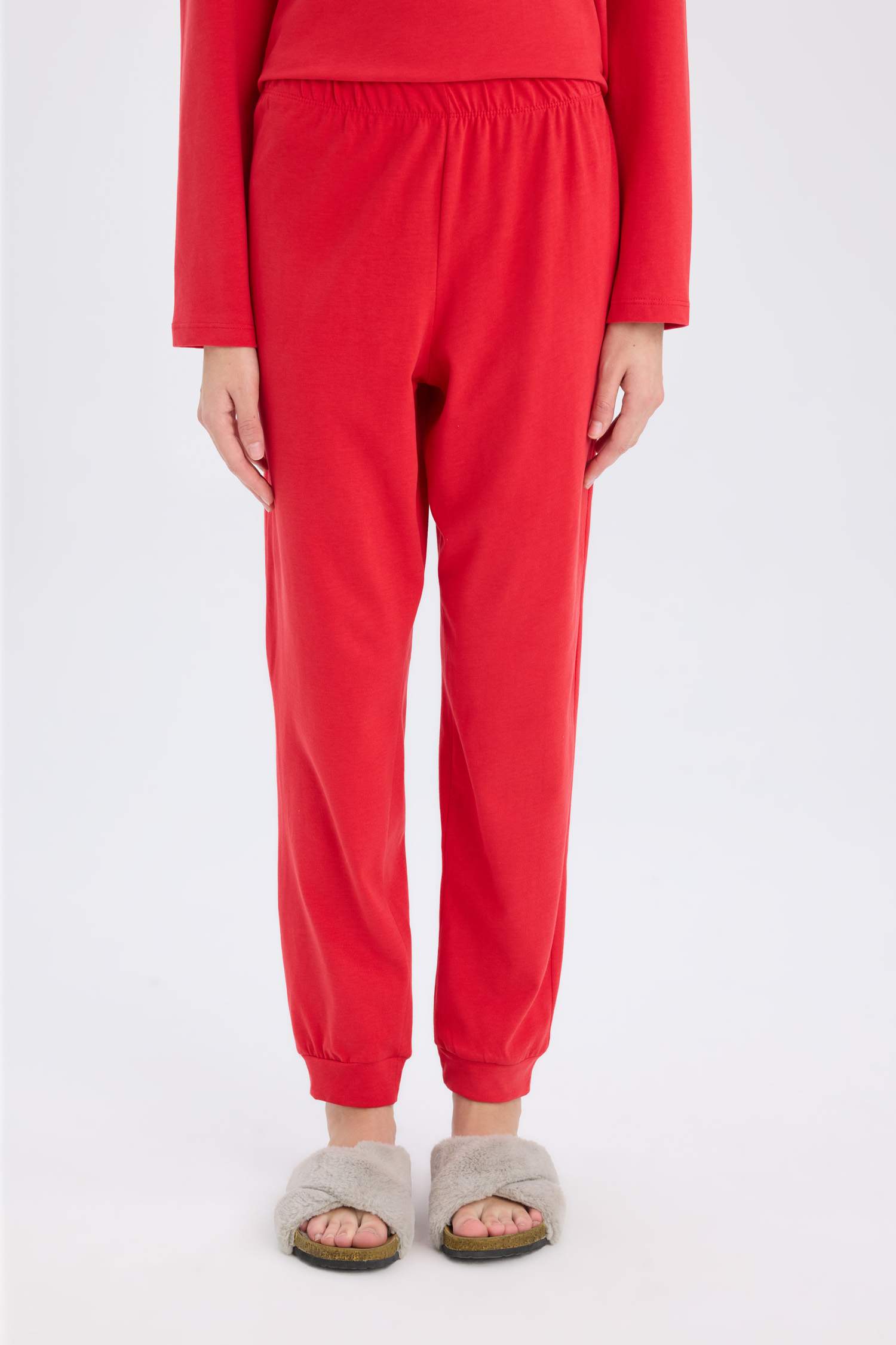 Yılbaşı Temalı Pijama Takımı Uzun Kollu Üst Beli Lastikli Uzun Alt-Fall in Love