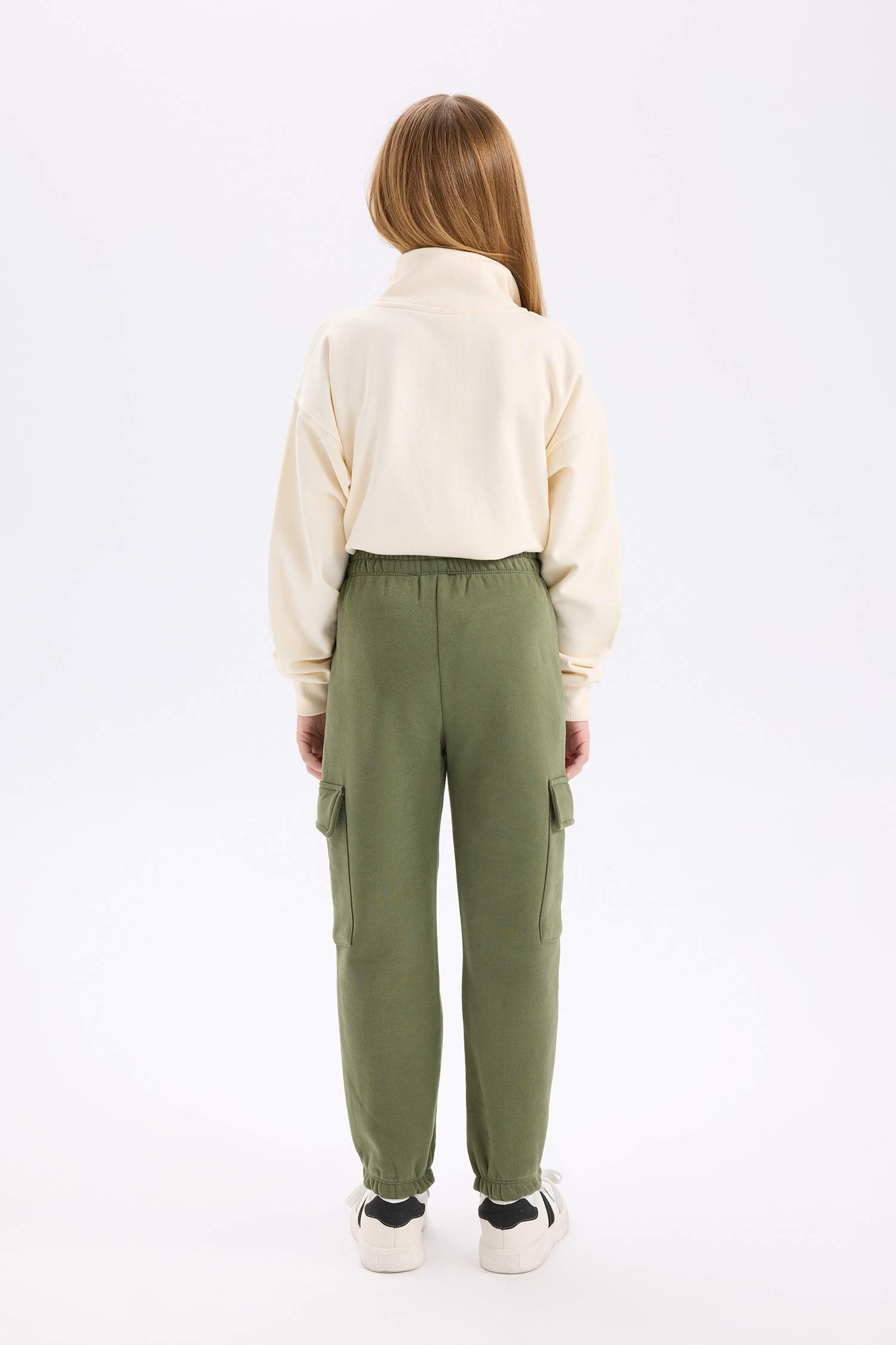 Kız Çocuk Kargo Cepli Beli Paçası Lastikli Jogger Eşofman Altı