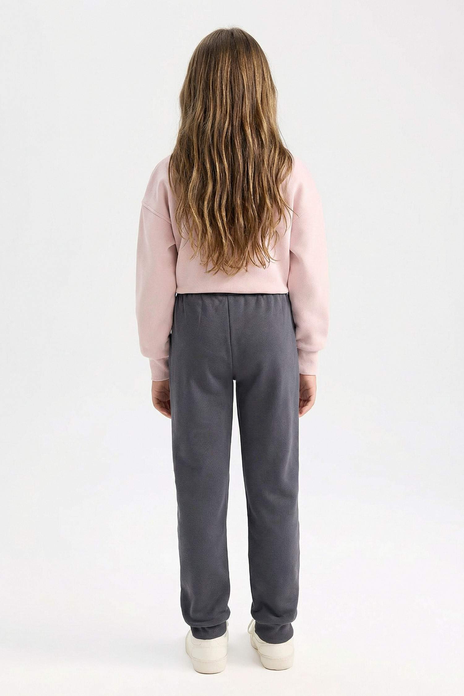 Kız Çocuk Beli Paçası Lastikli Baskılı Jogger Eşofman Altı