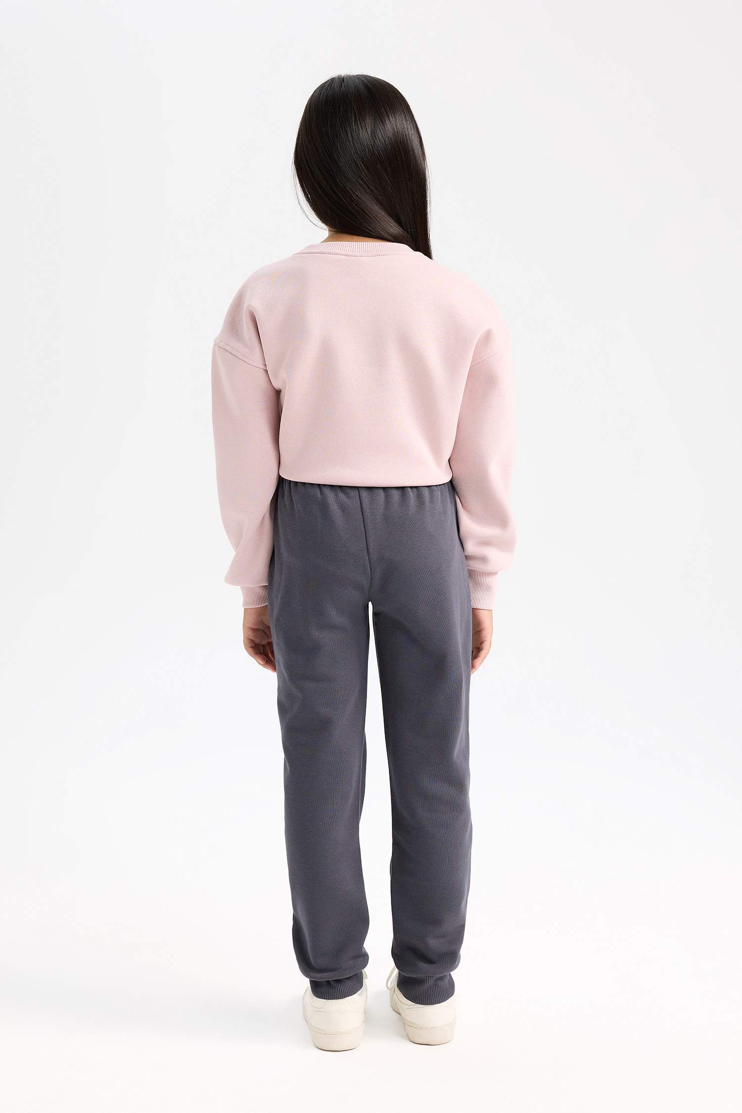 Kız Çocuk Beli Paçası Lastikli Baskılı Jogger Eşofman Altı