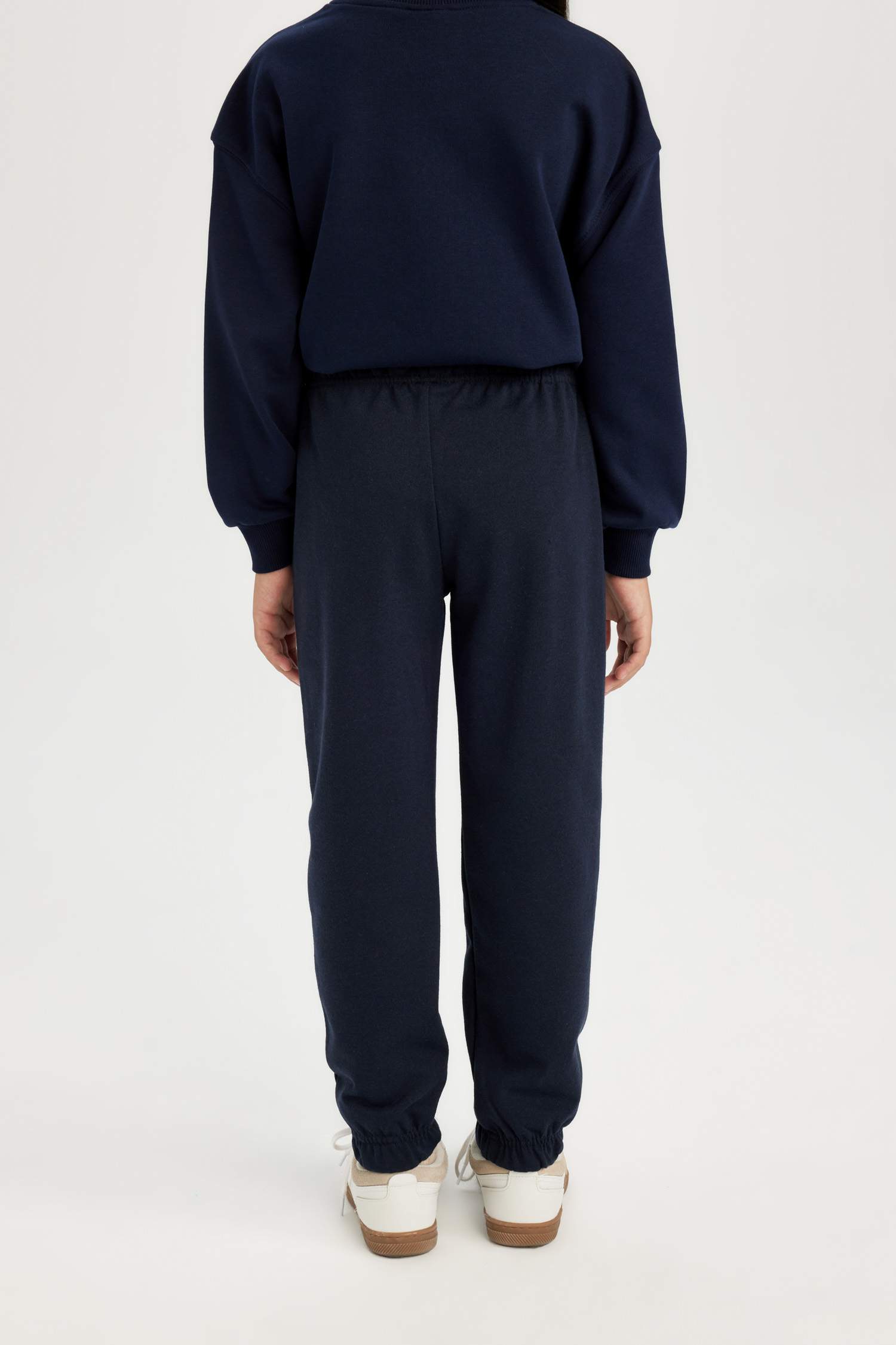 Kız Çocuk Dokuma Etiketli Beli Paçası Lastikli Jogger Eşofman Altı