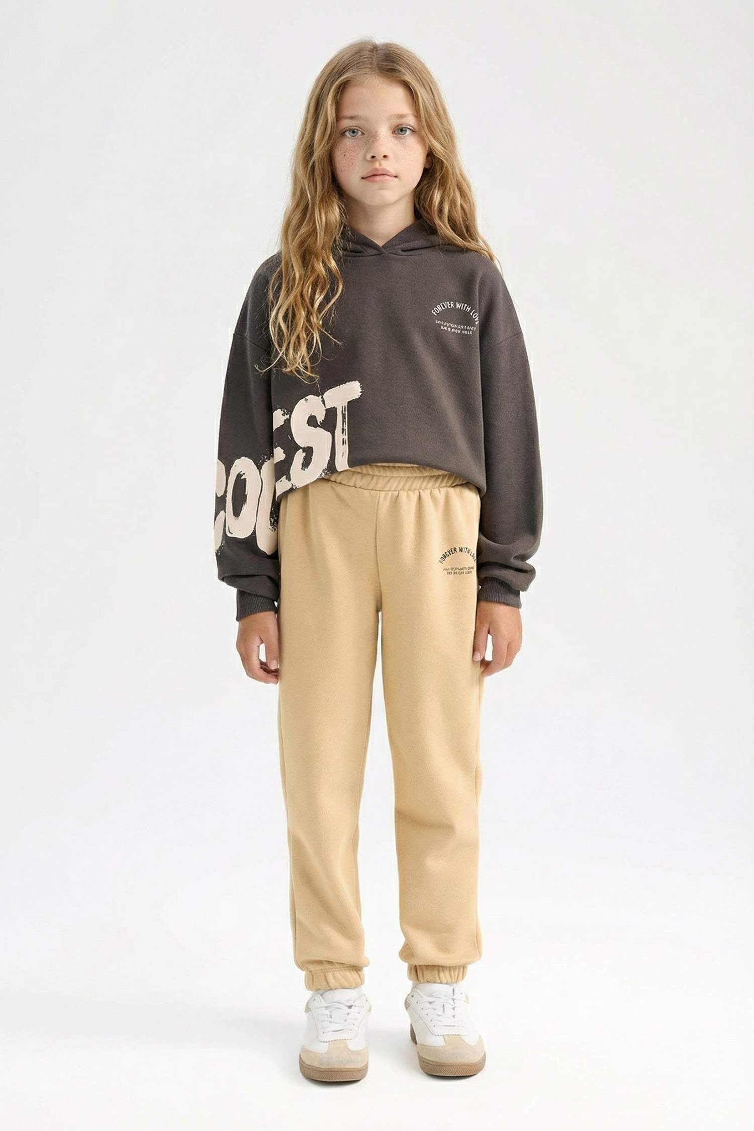 بنطلون بجامة رياضي بناتي جوجر قصة عادية ورجل مطاطي