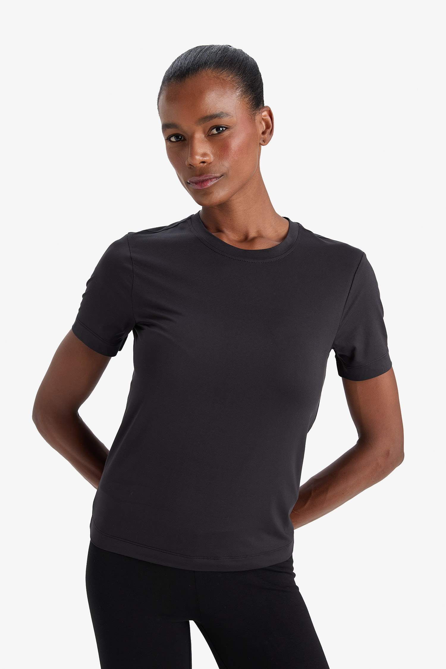 DeFactoFit Standard Fit Sports Basic Black T-Shirt