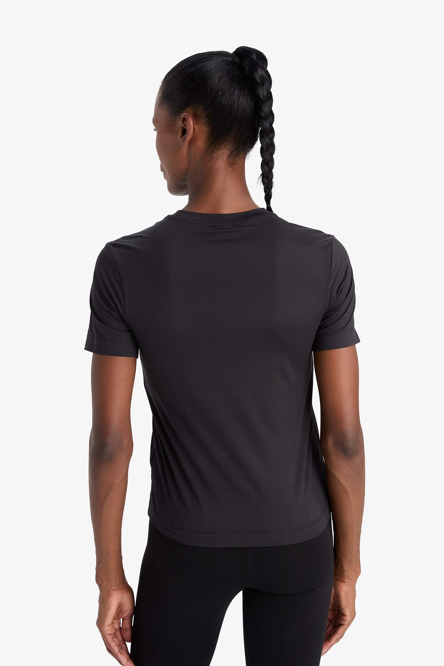 DeFactoFit Standard Fit Sports Basic Black T-Shirt