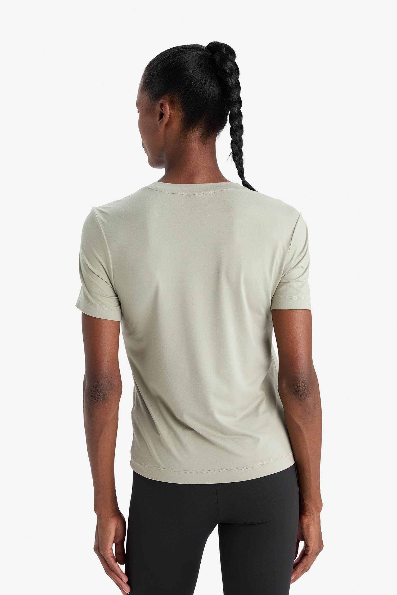 Standart Fit Bisiklet Yaka Sporcu Basic Düz Kısa Kollu Tişört