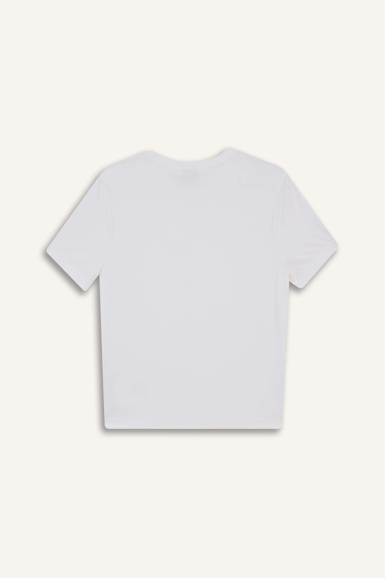 DeFactoFit Standart Fit Bisiklet Yaka Sporcu Basic Düz Kısa Kollu Beyaz Tişört