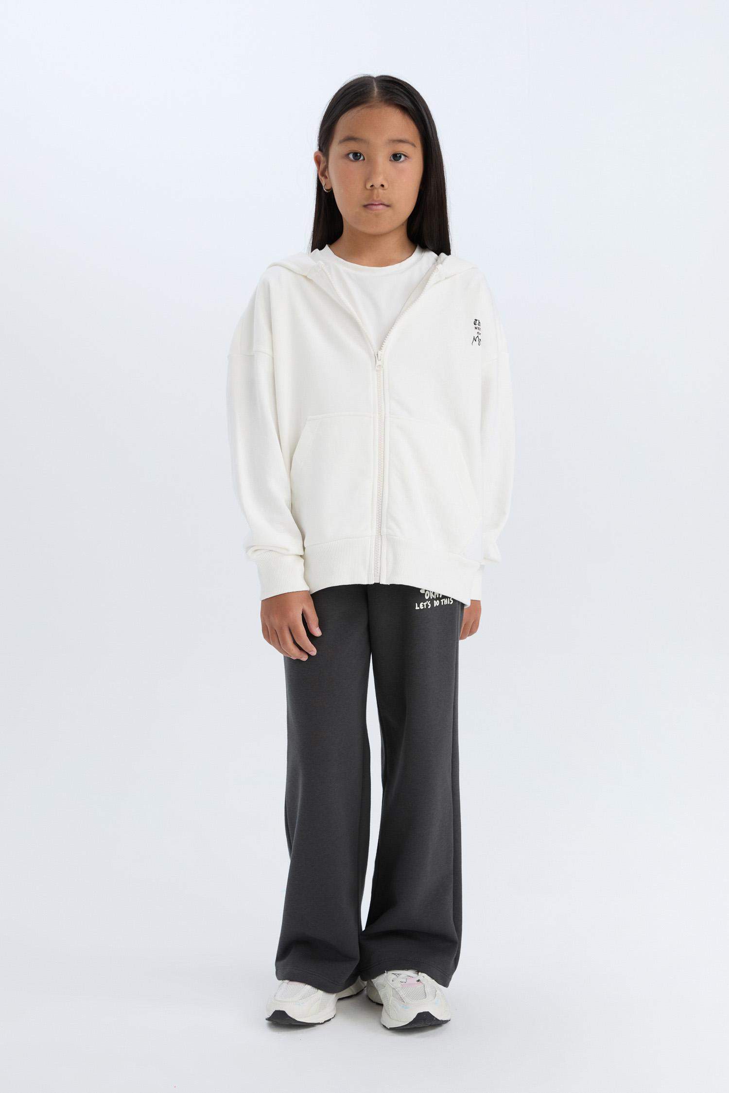 Kız Çocuk Wide Leg Geniş Bol Paça Baskılı Eşofman Altı