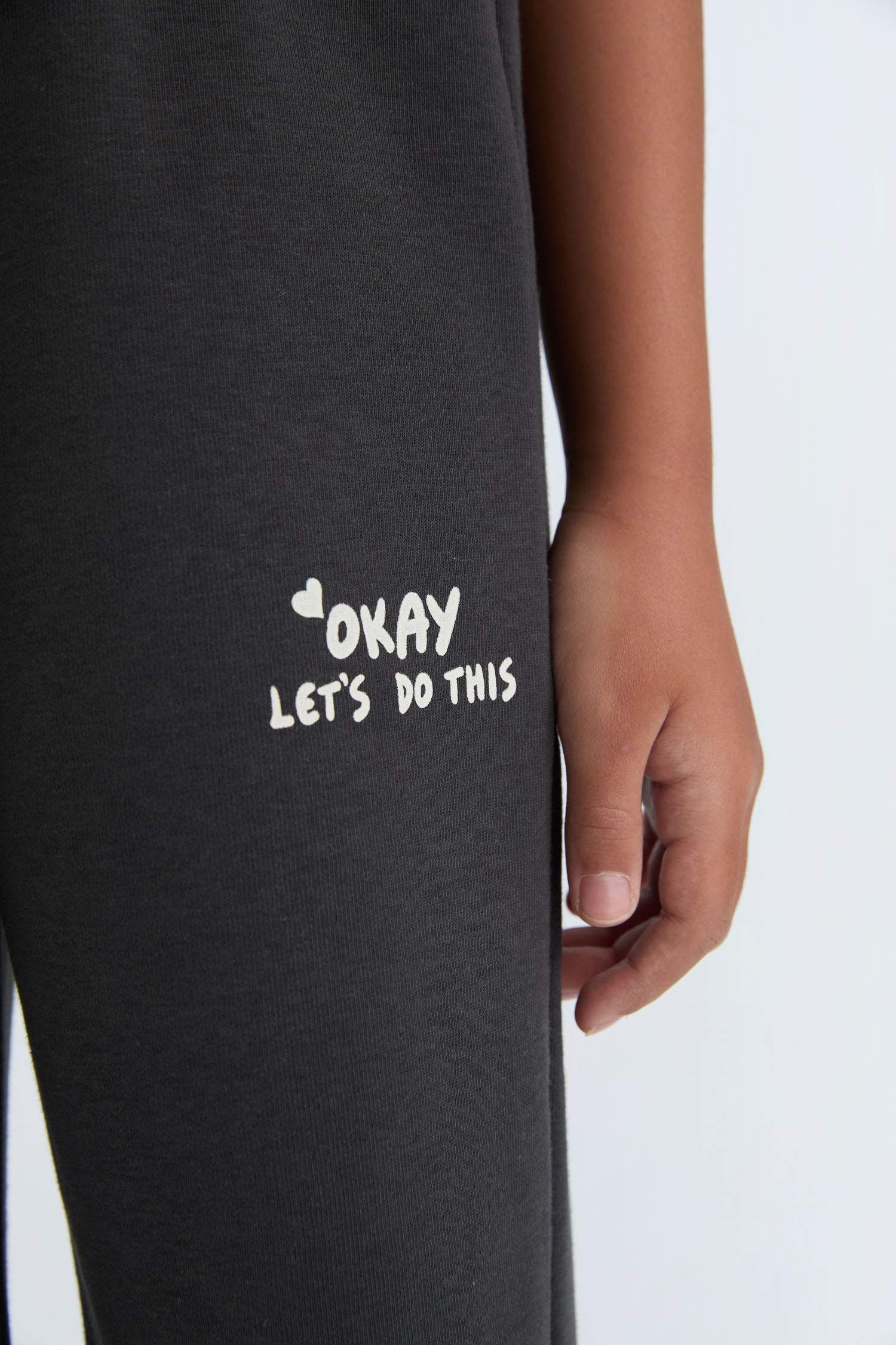 Kız Çocuk Wide Leg Geniş Bol Paça Baskılı Eşofman Altı