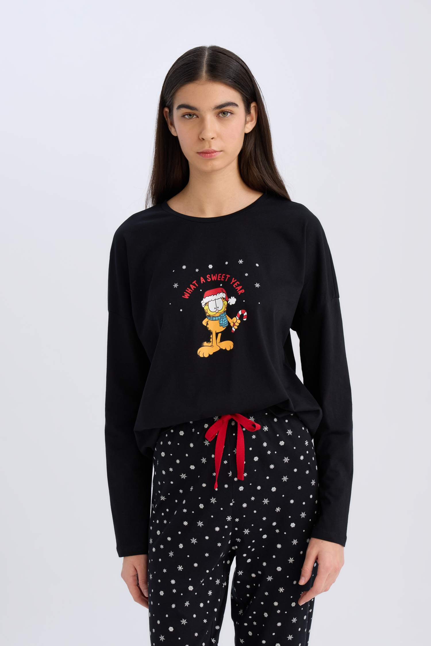 طقم بيجامة الكريسماس قصة عادية من قطعتين